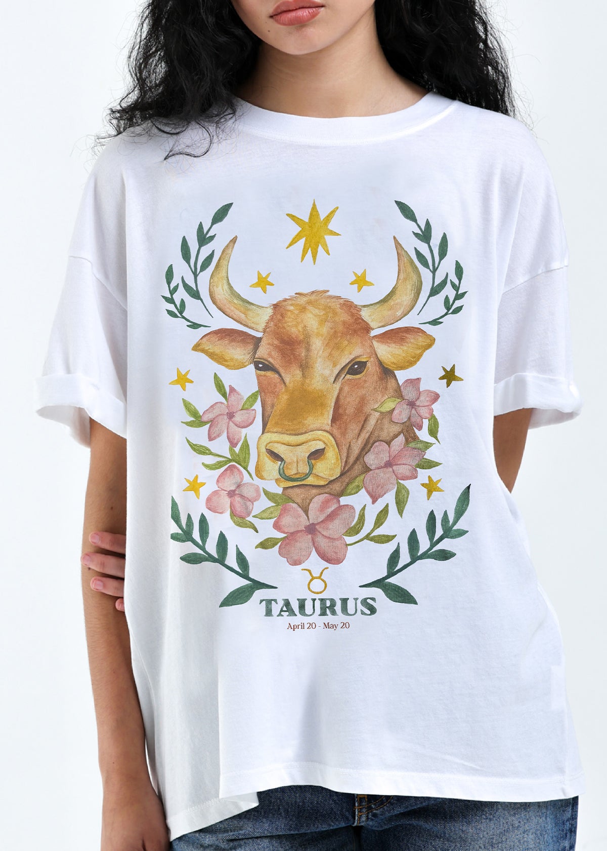 Taurus Cosmic Zodiac Vintage Boyfriend Tee