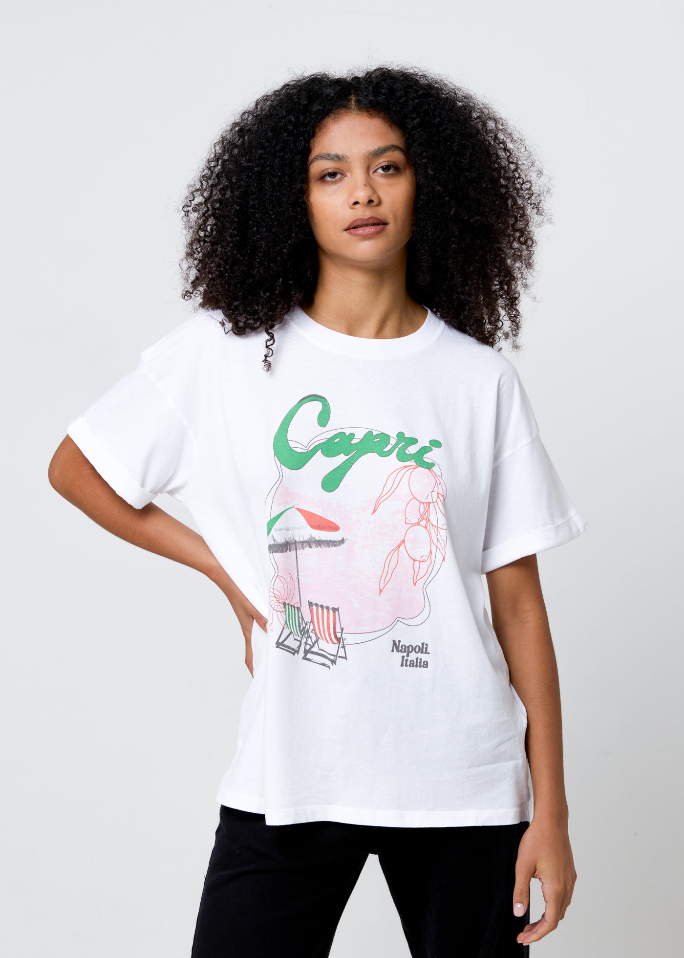 Capri Vintage White Boyfriend Tee