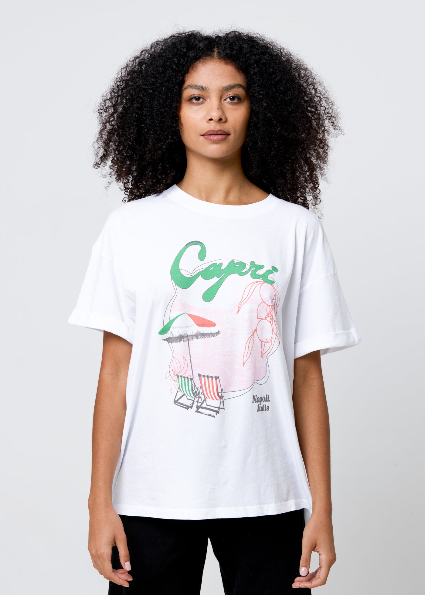 Capri Vintage White Boyfriend Tee