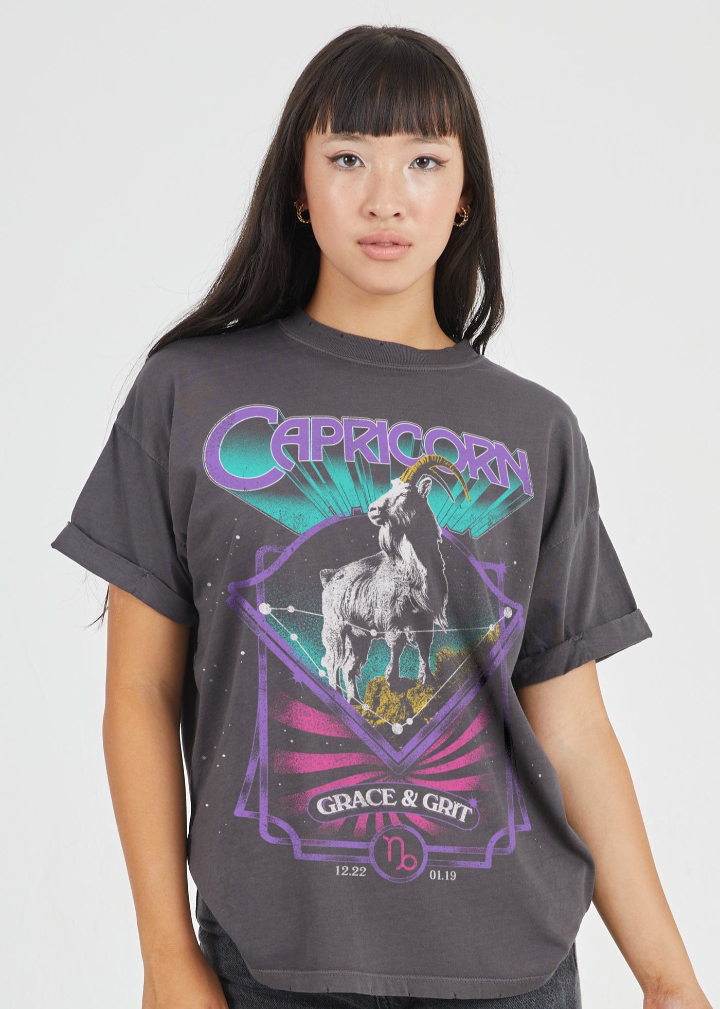 Capricorn Reunion Tour Vintage Black Boyfriend Tee