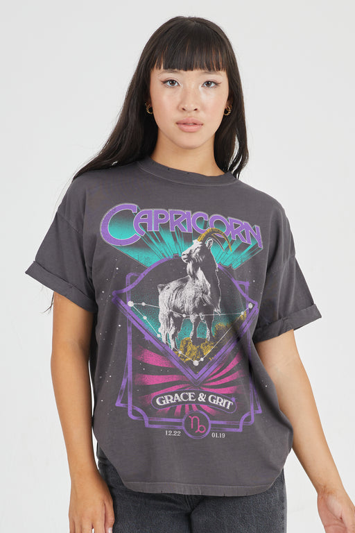 Capricorn Reunion Tour Vintage Black Boyfriend Tee