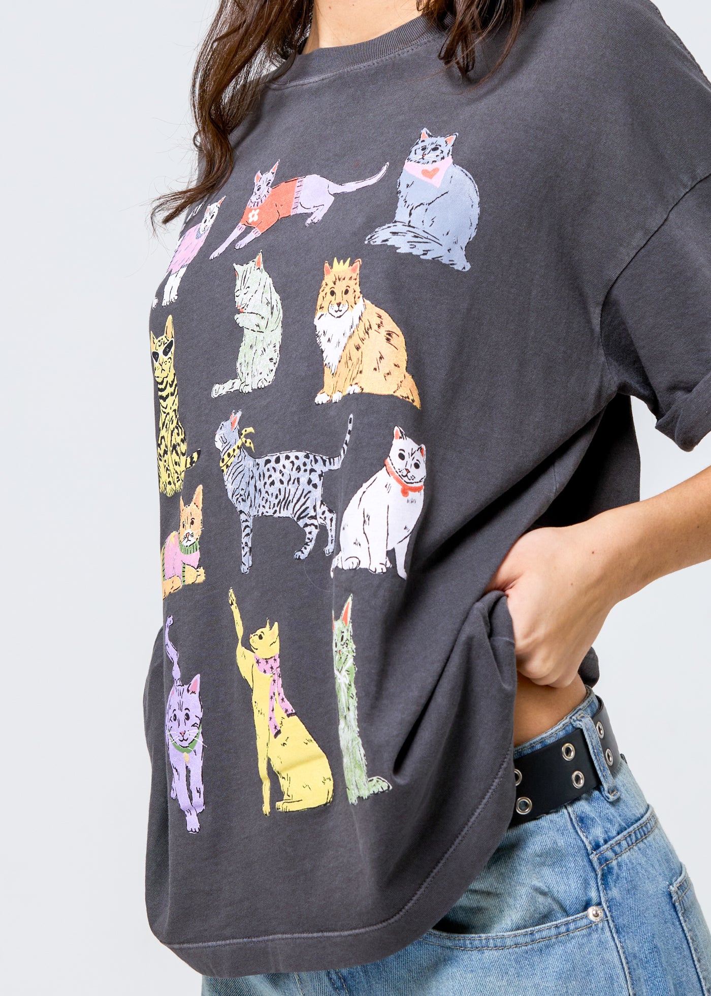 Cats Vintage Black Boyfriend Tee