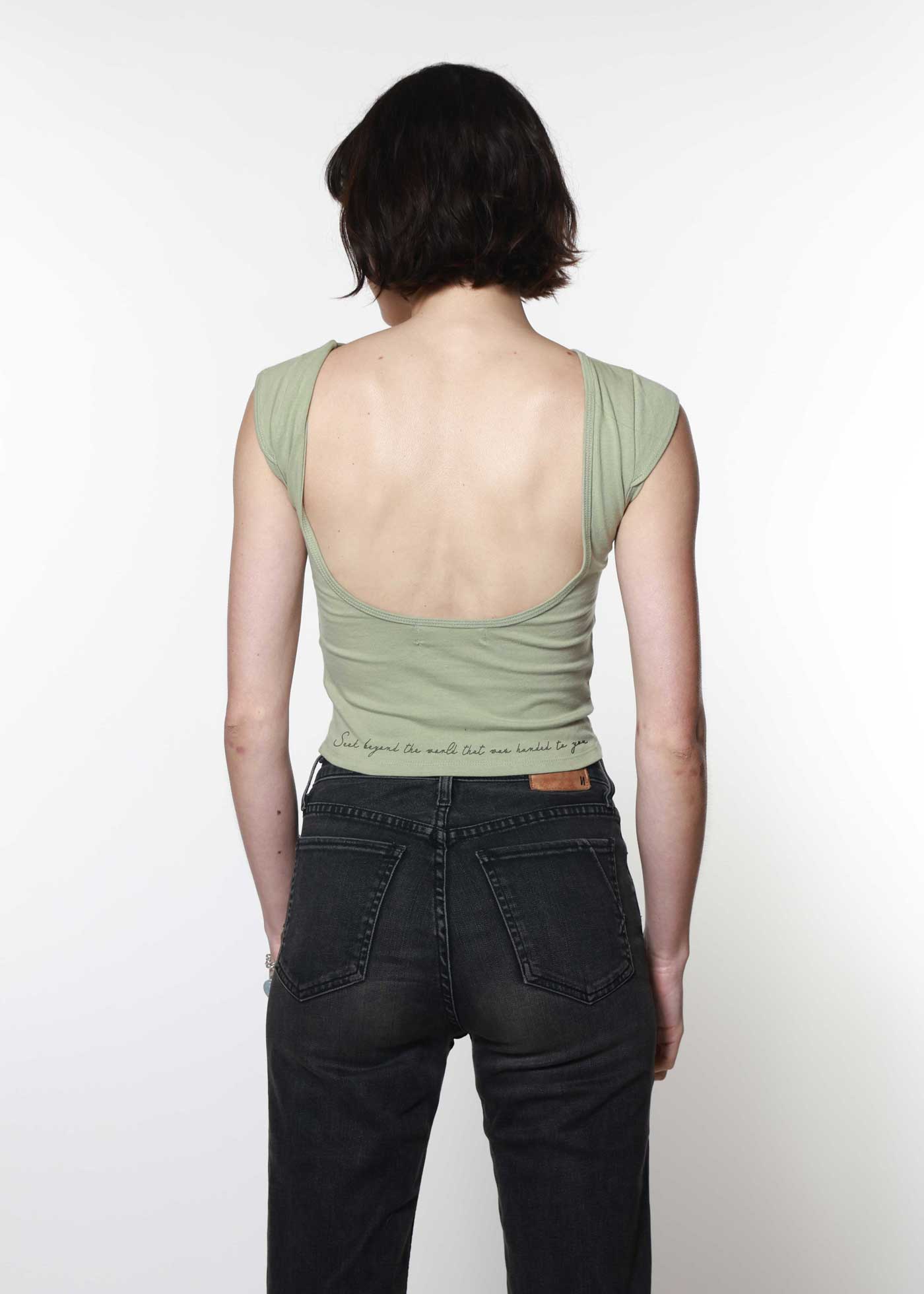 Cherubs Pistachio Backless Tee