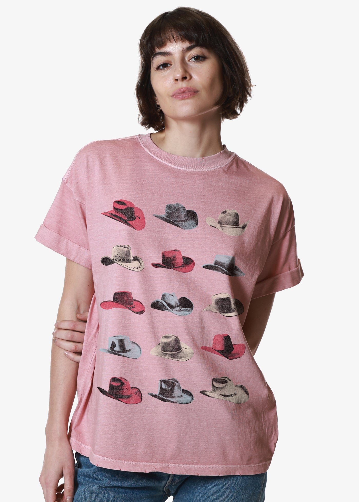 Cowboy Dusty Pink Boyfriend Tee