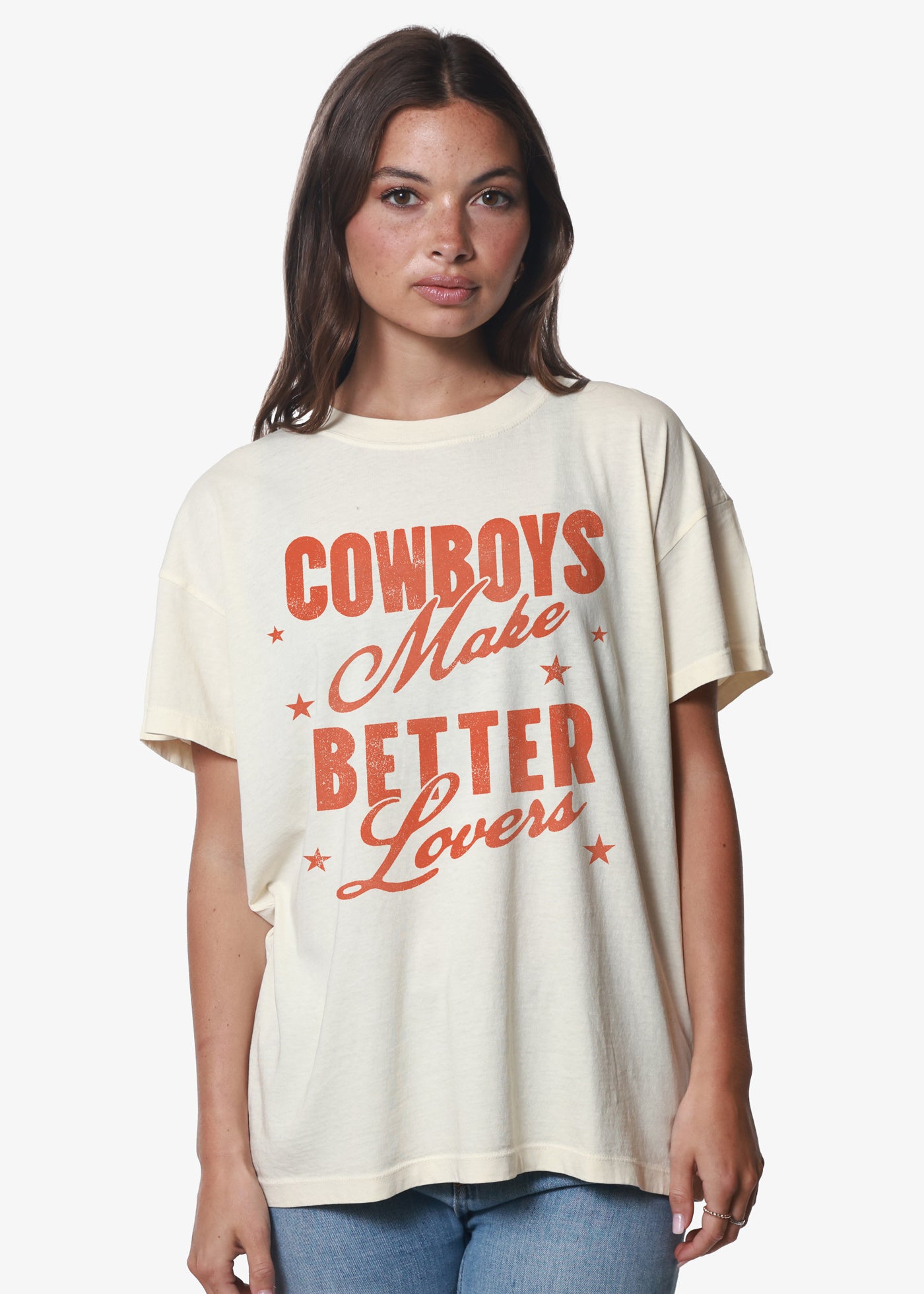 Cowboys Make Better Lovers Off White Oversized Tee