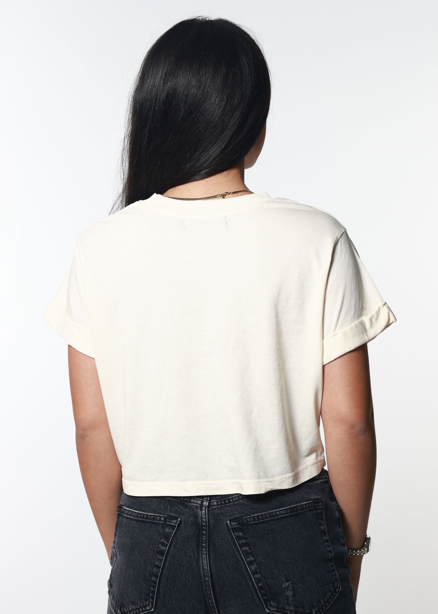 Cultivate Peace Off White Cropped Boyfriend Tee