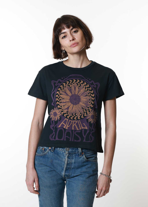April Daisy Psychedelic Black Classic Tee
