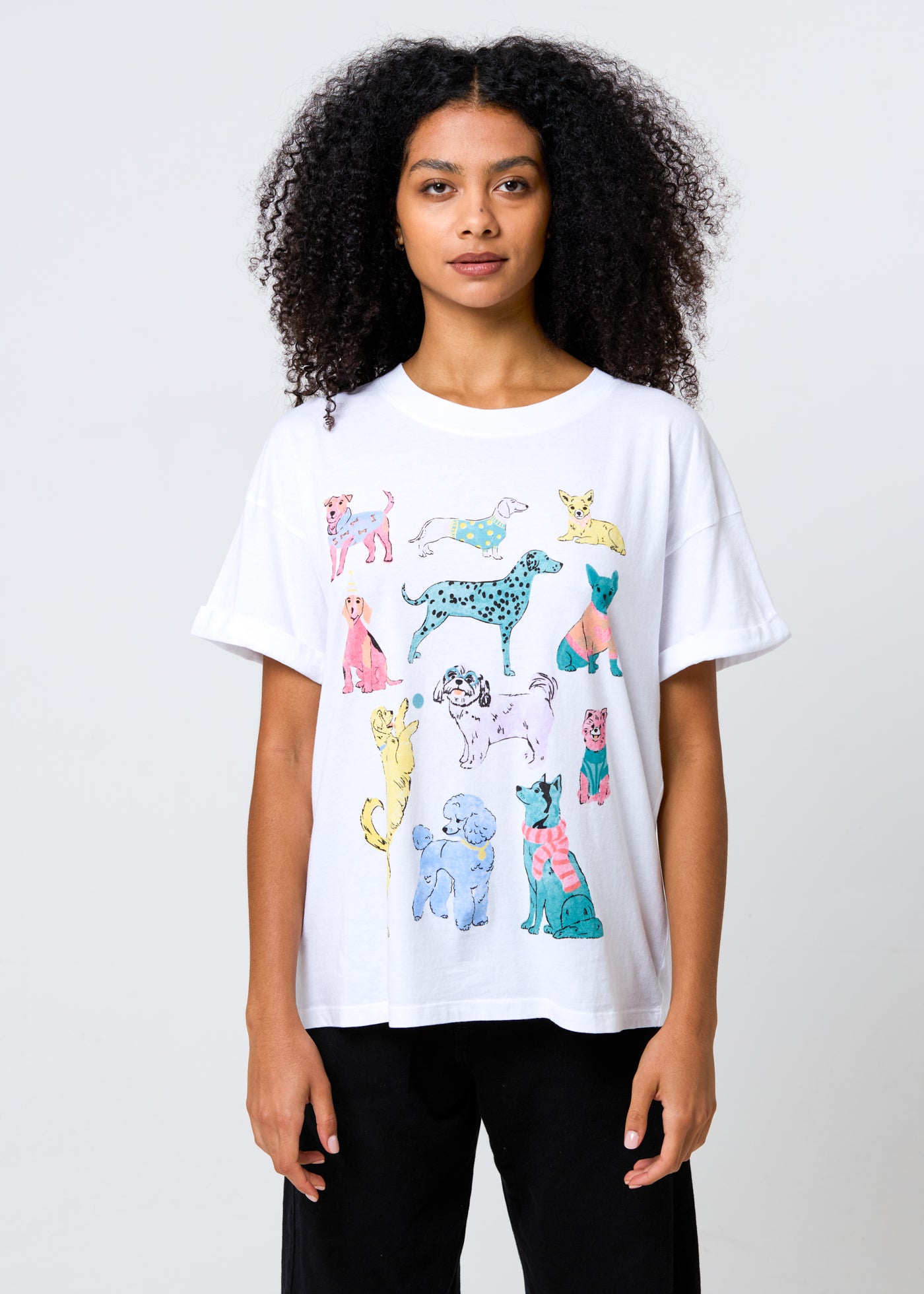 Dogs Vintage White Boyfriend Tee