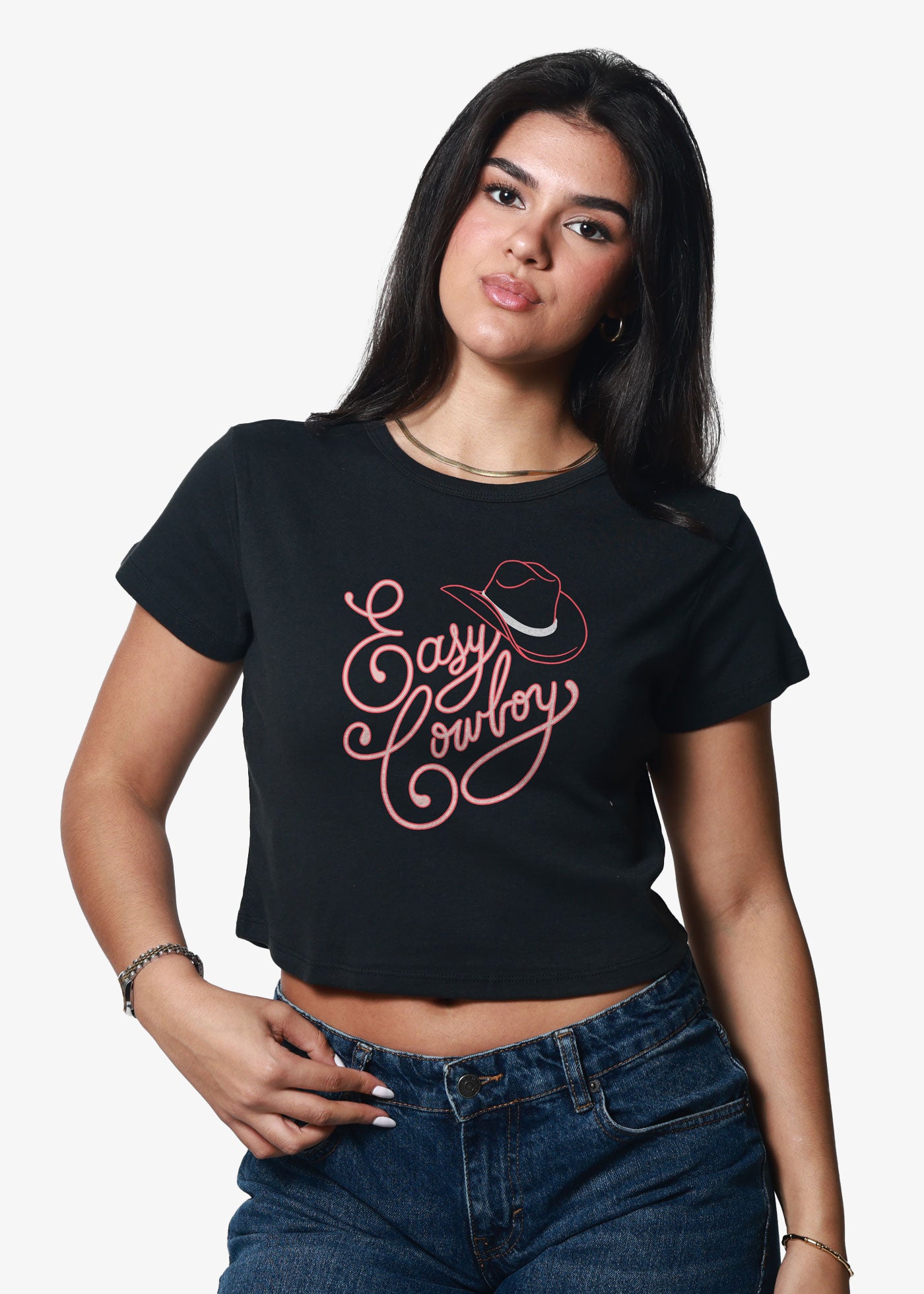 Easy Cowboy Faded Black Baby Tee