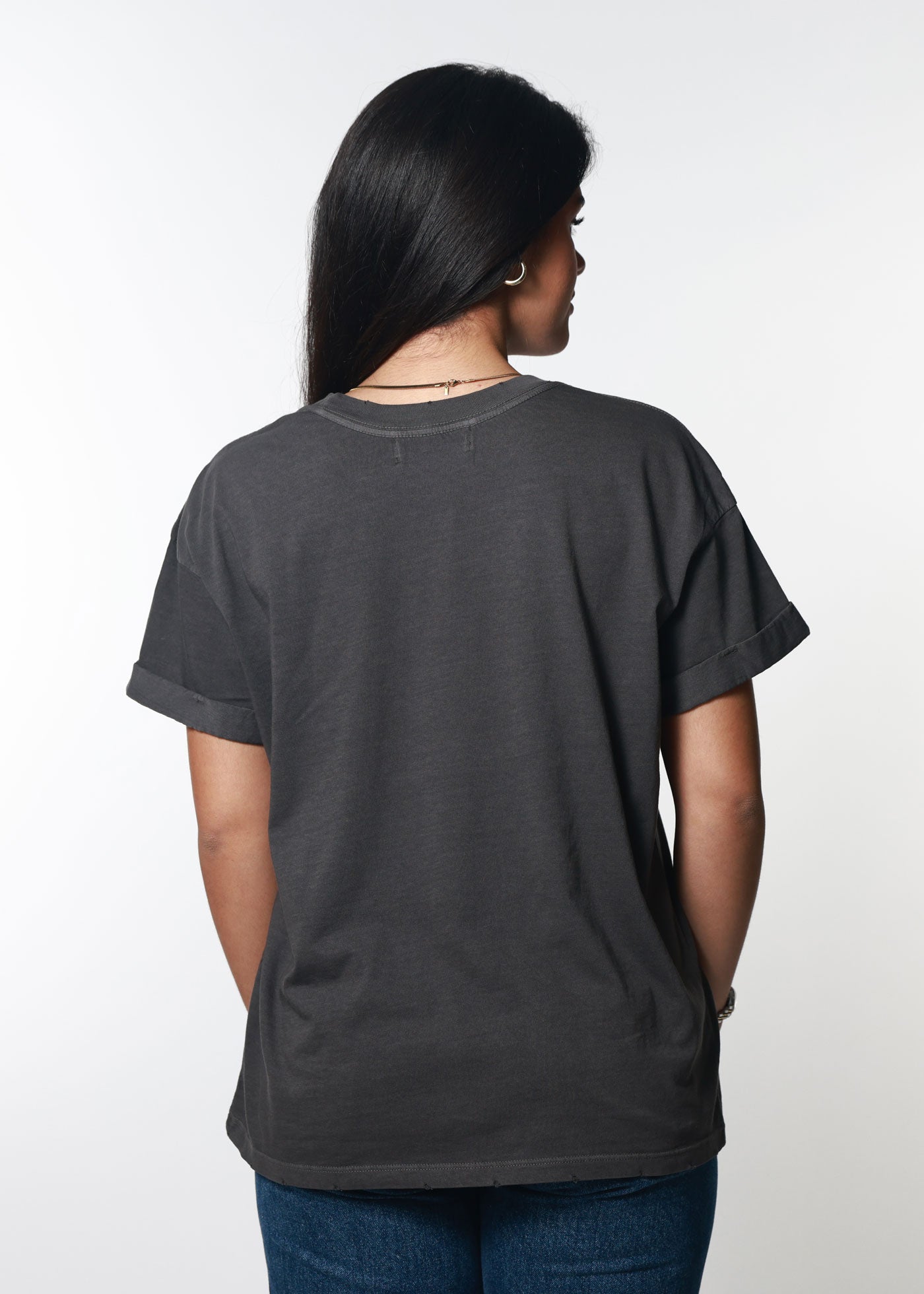 Flower Market Vintage Black Boyfriend Tee