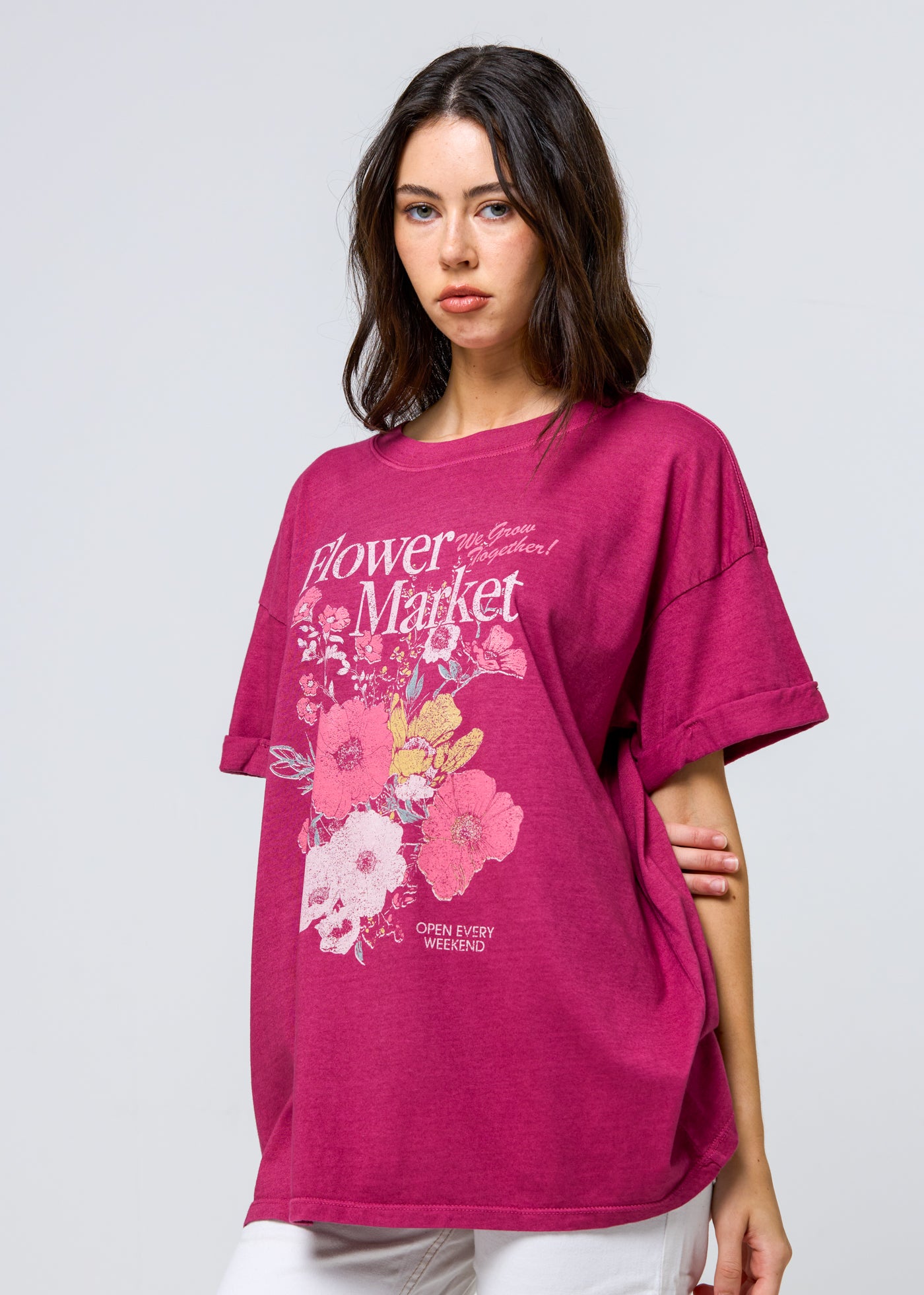 Flower Market Dusty Rose Boyfriend Tee