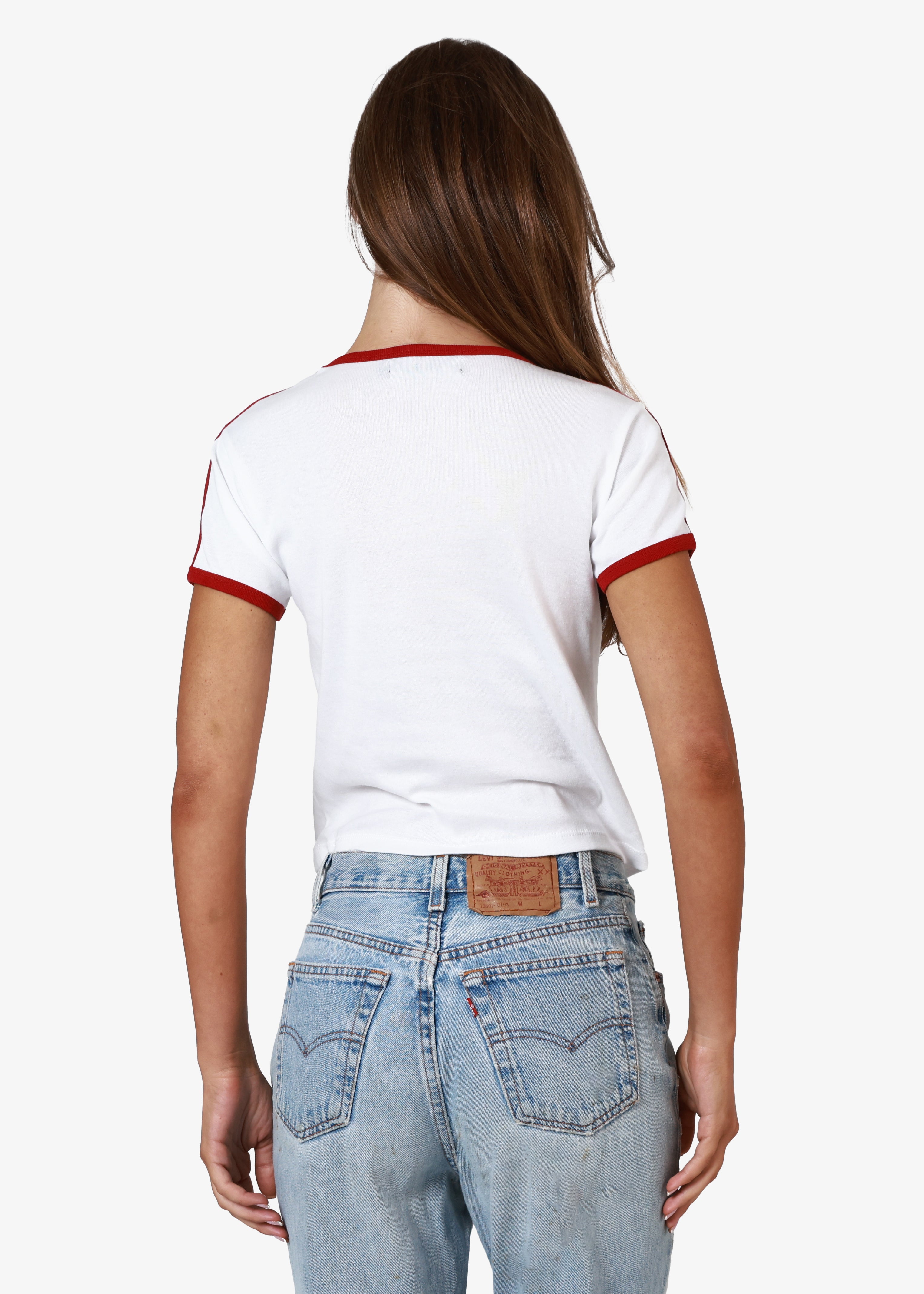 French 75 White & Red Baby Ringer Tee