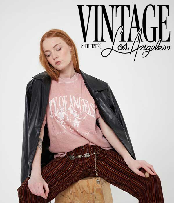 A women wearing our new Vintage La collection. Links to Vintage LA collection.