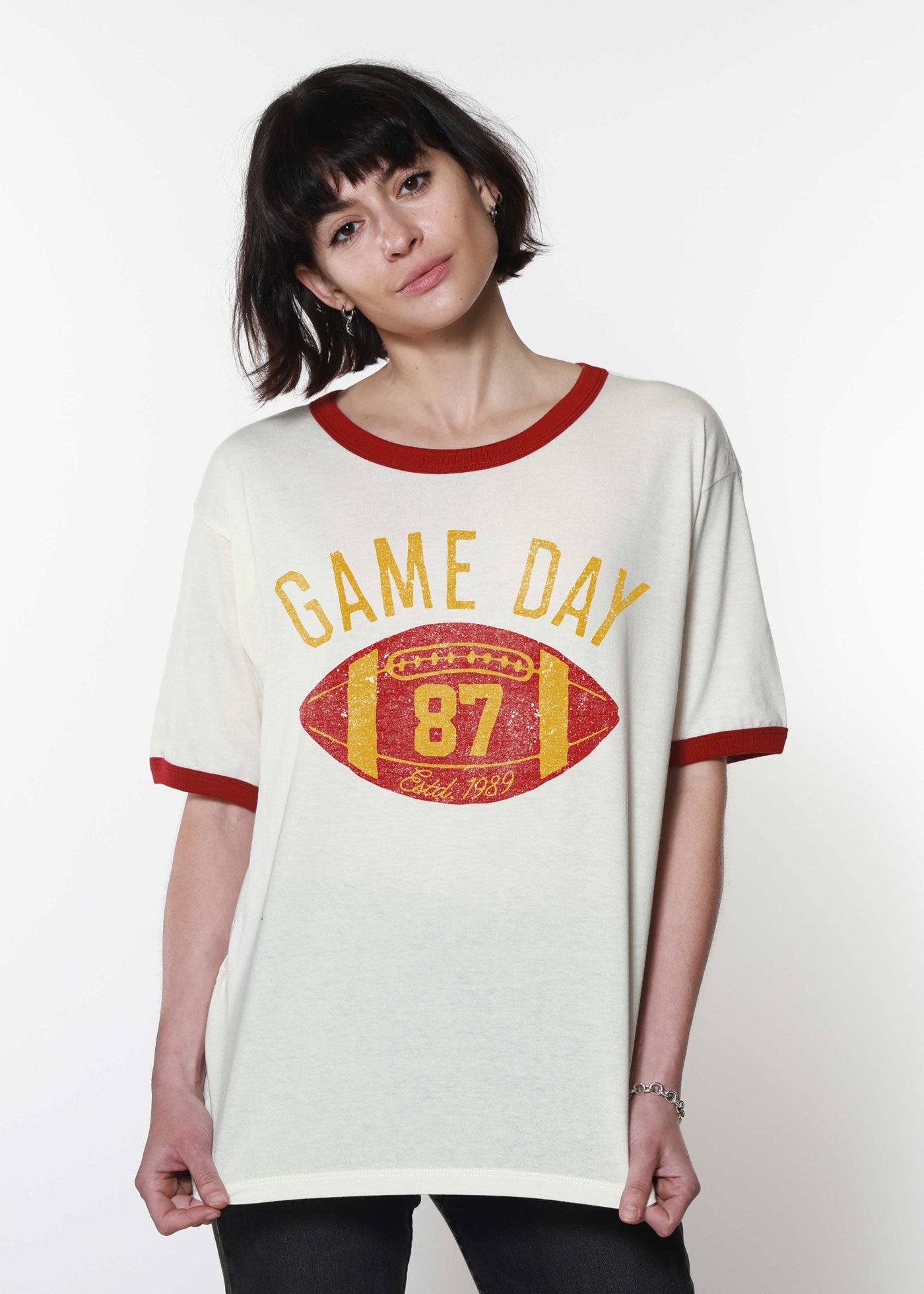 Game Day Bone with Red Ringer Tee