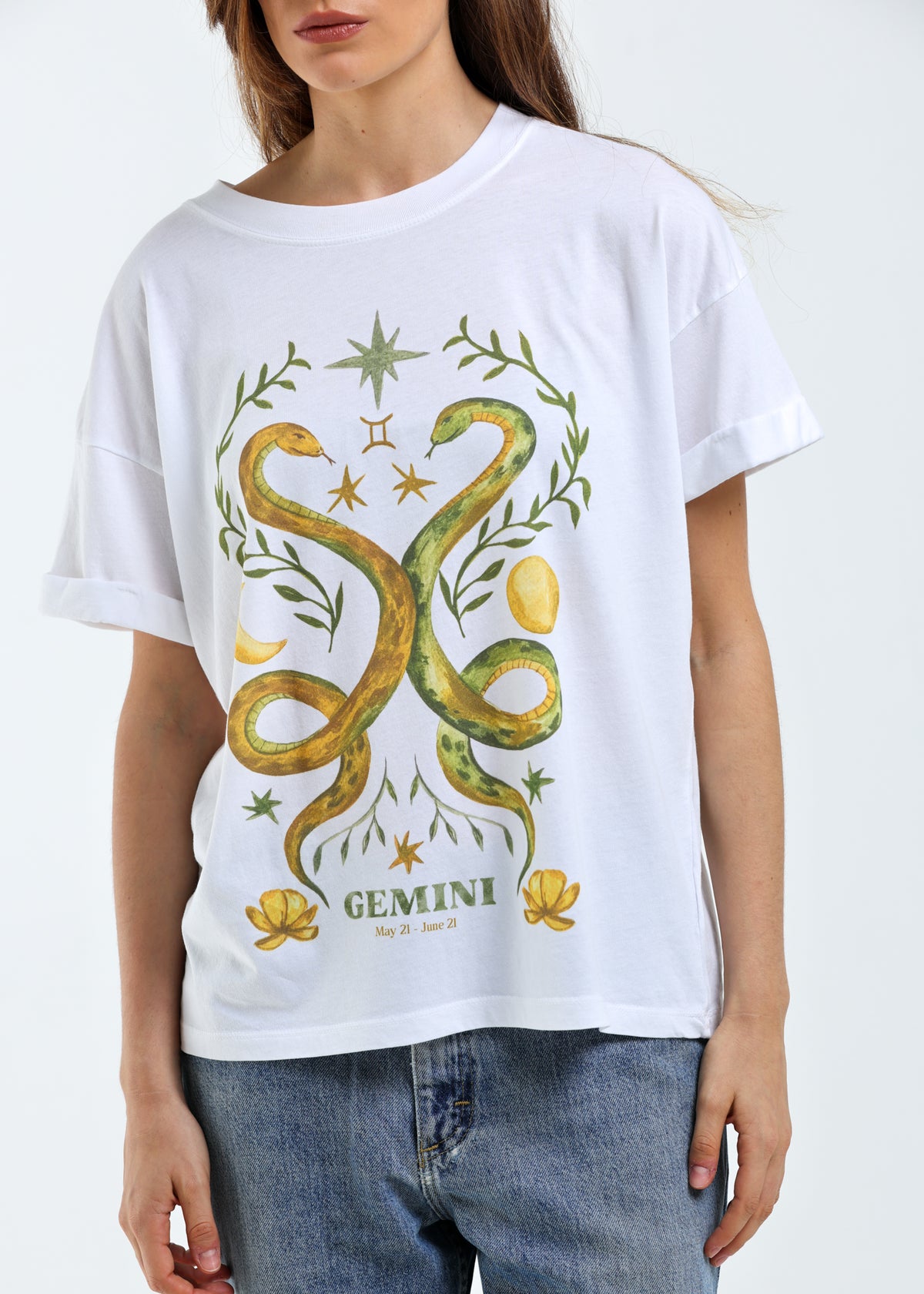 Gemini Cosmic Zodiac Vintage Boyfriend Tee