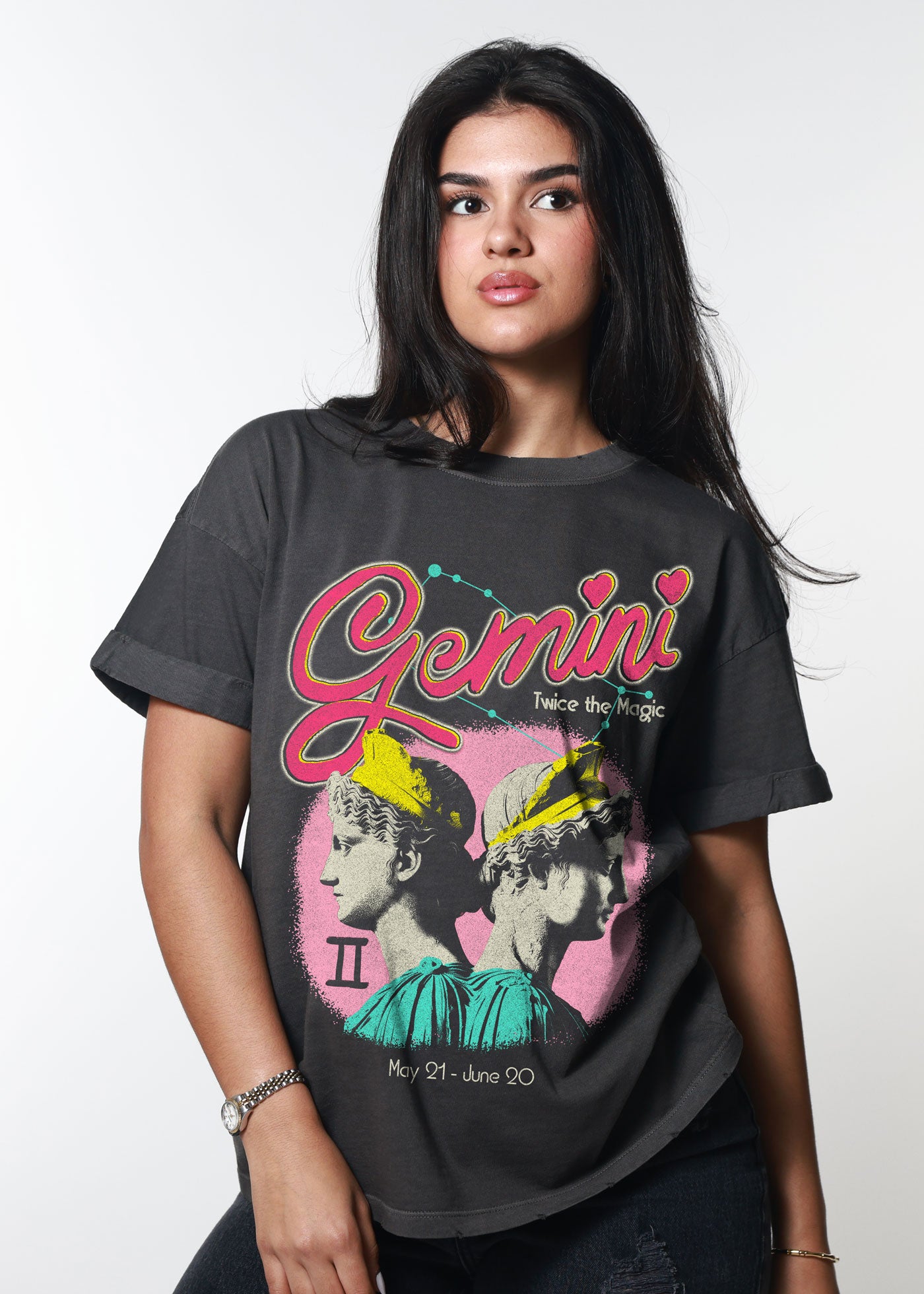 Gemini Reunion Tour Vintage Black Boyfriend Tee