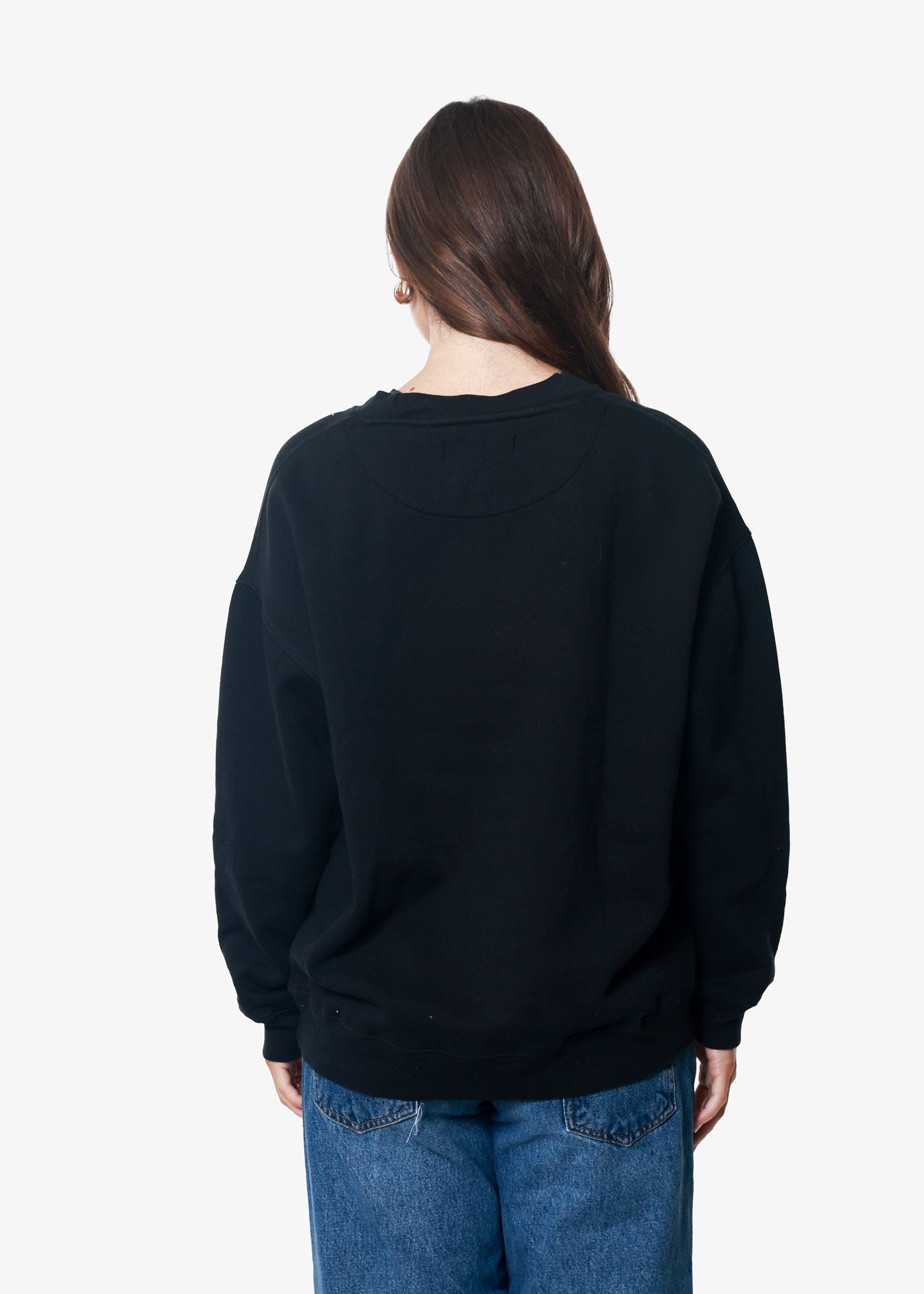 Giddy Up Oversized Black Crewneck Sweatshirt