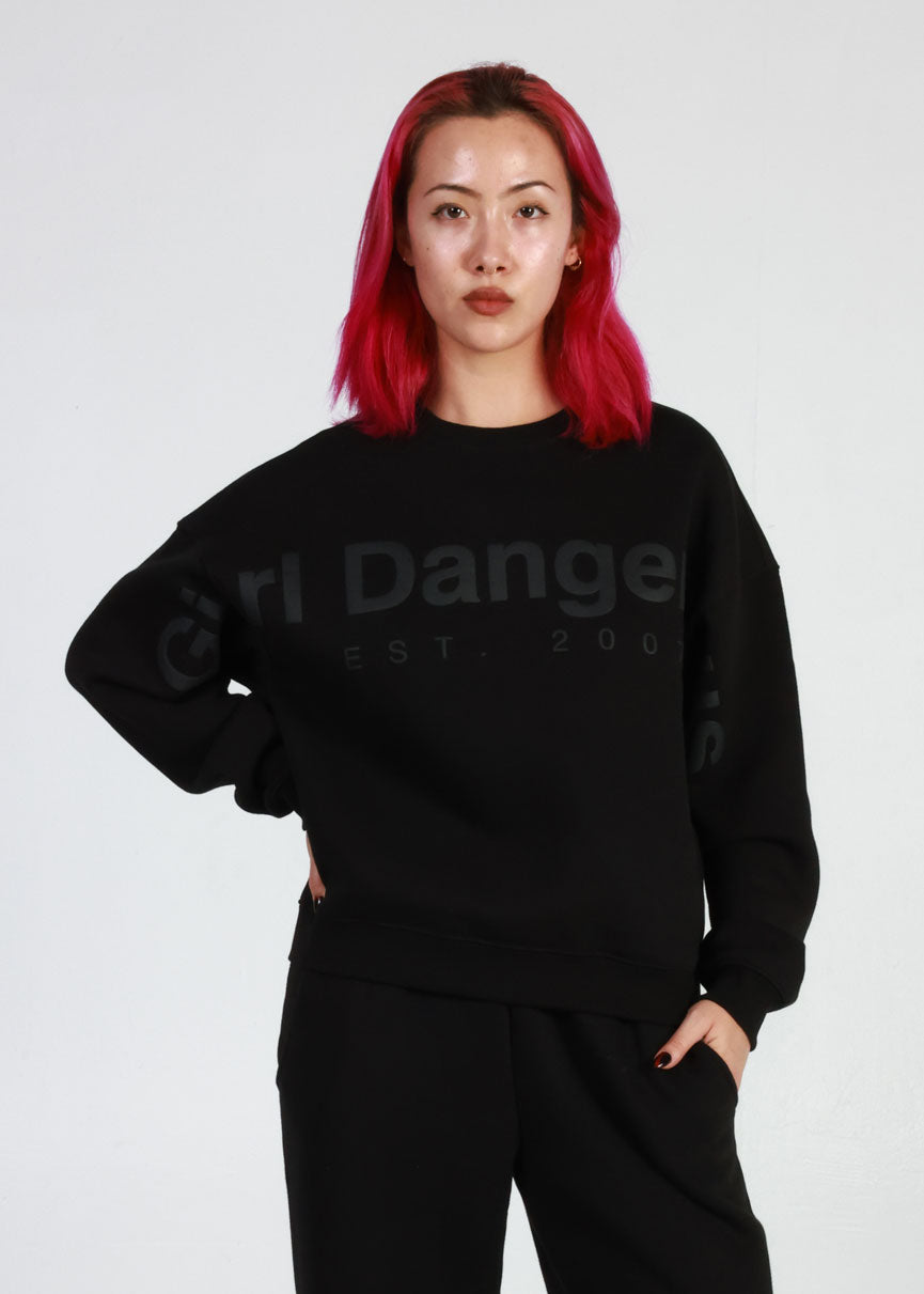 GD Branded Black Oversized Fleece Set