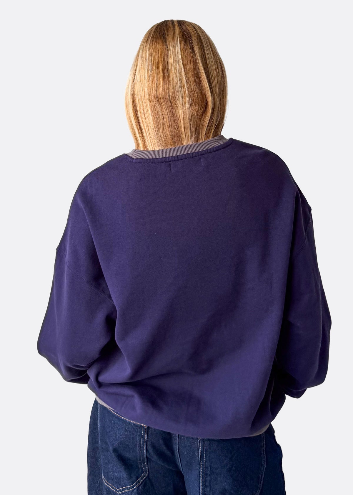 Hang In There Midnight Blue Oversized Crewneck Sweatshirt