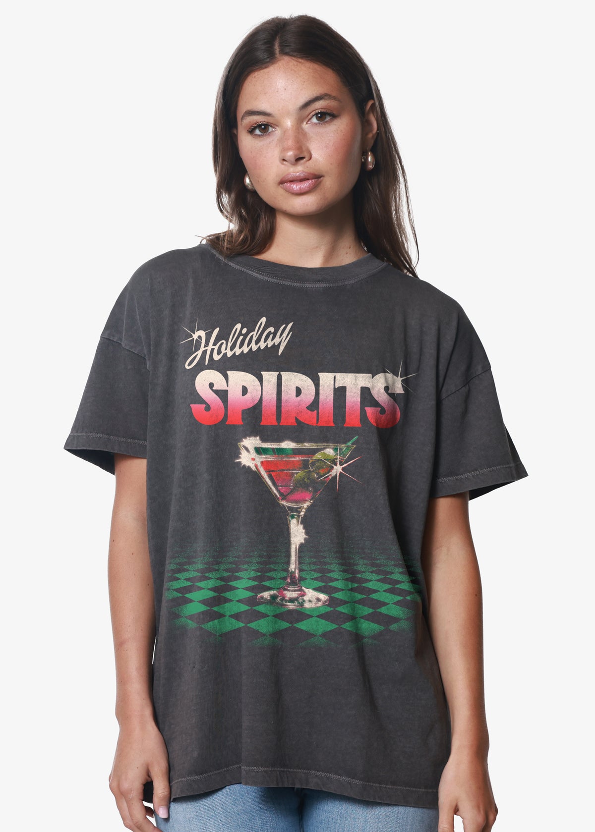 Holiday Spirits Vintage Boyfriend Tee