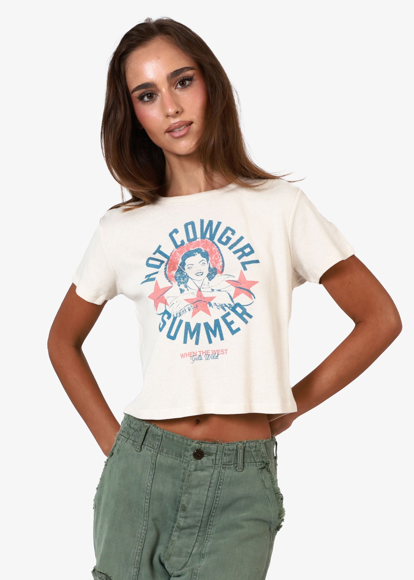 Hot Cowgirl Summer Off White Tee