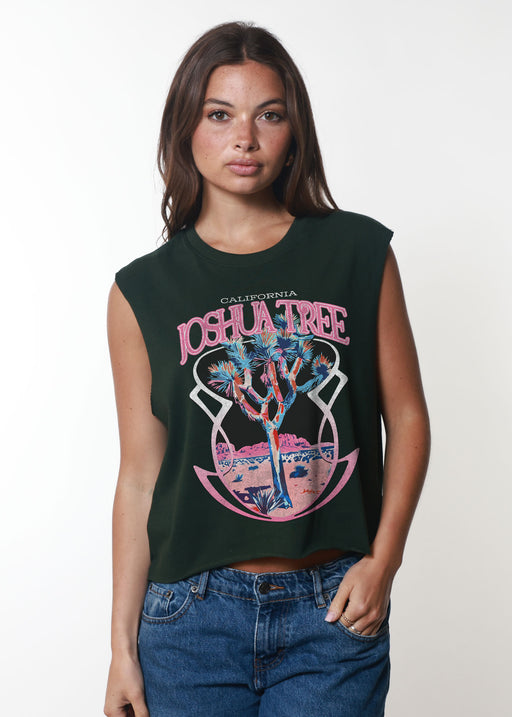 Joshua Tree CA Forest Green Boxing Tee