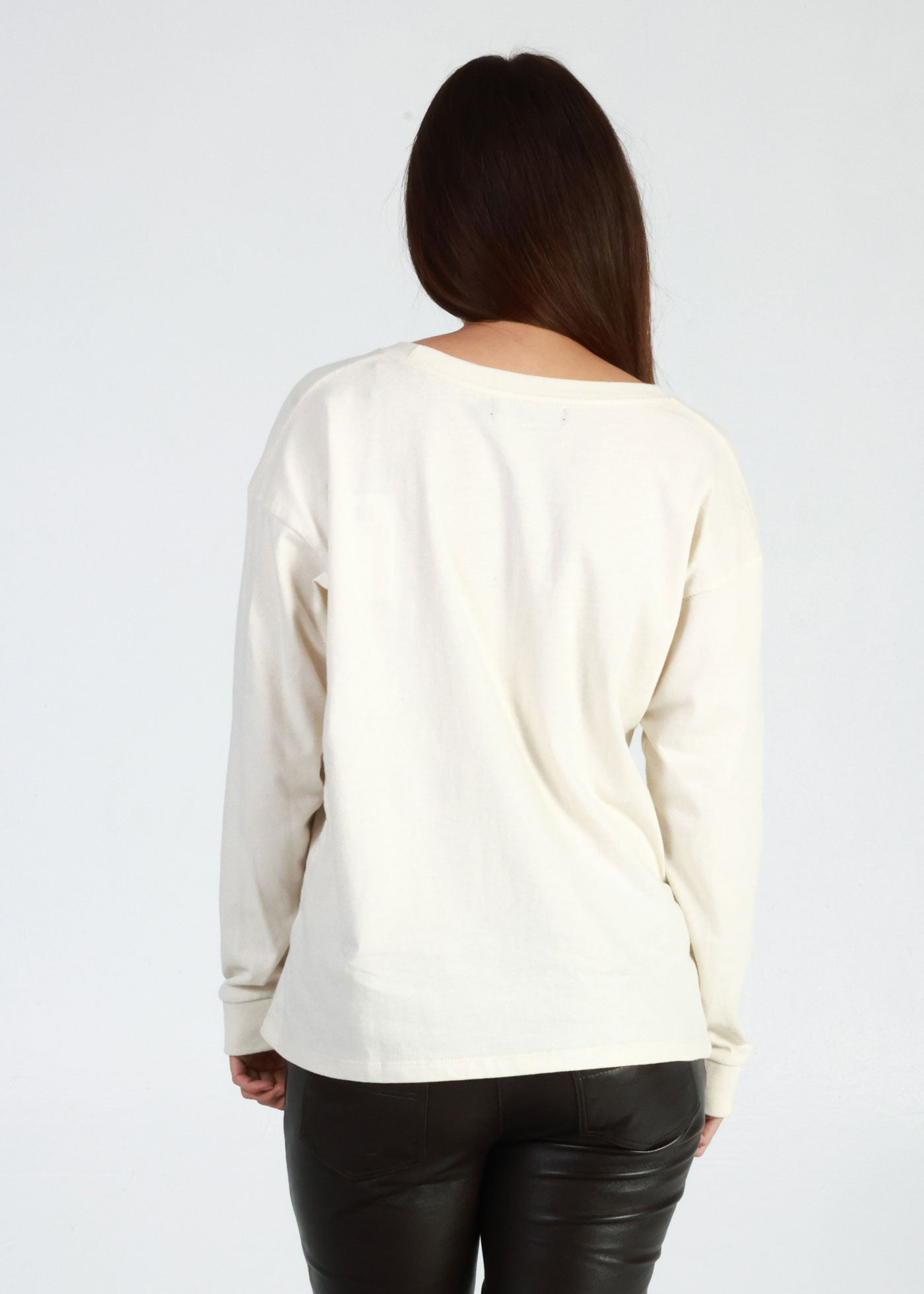 Keep It Cool Cowboy Off White Long Sleeve Crewneck Tee