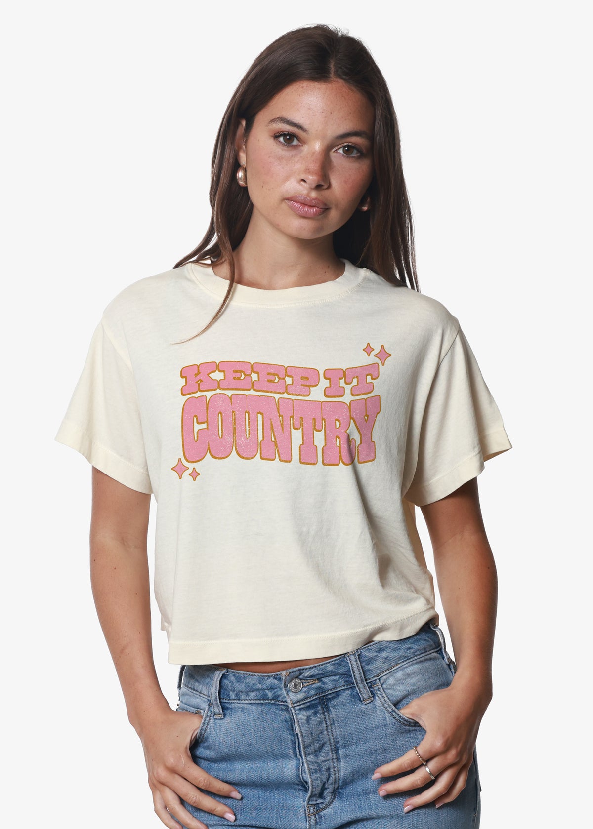 Girl Dangerous Keep It Country Oversized Crop Tee