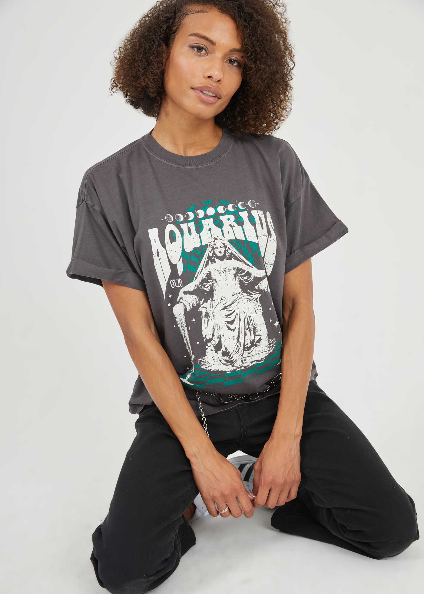 Aquarius Band Black Boyfriend Tee