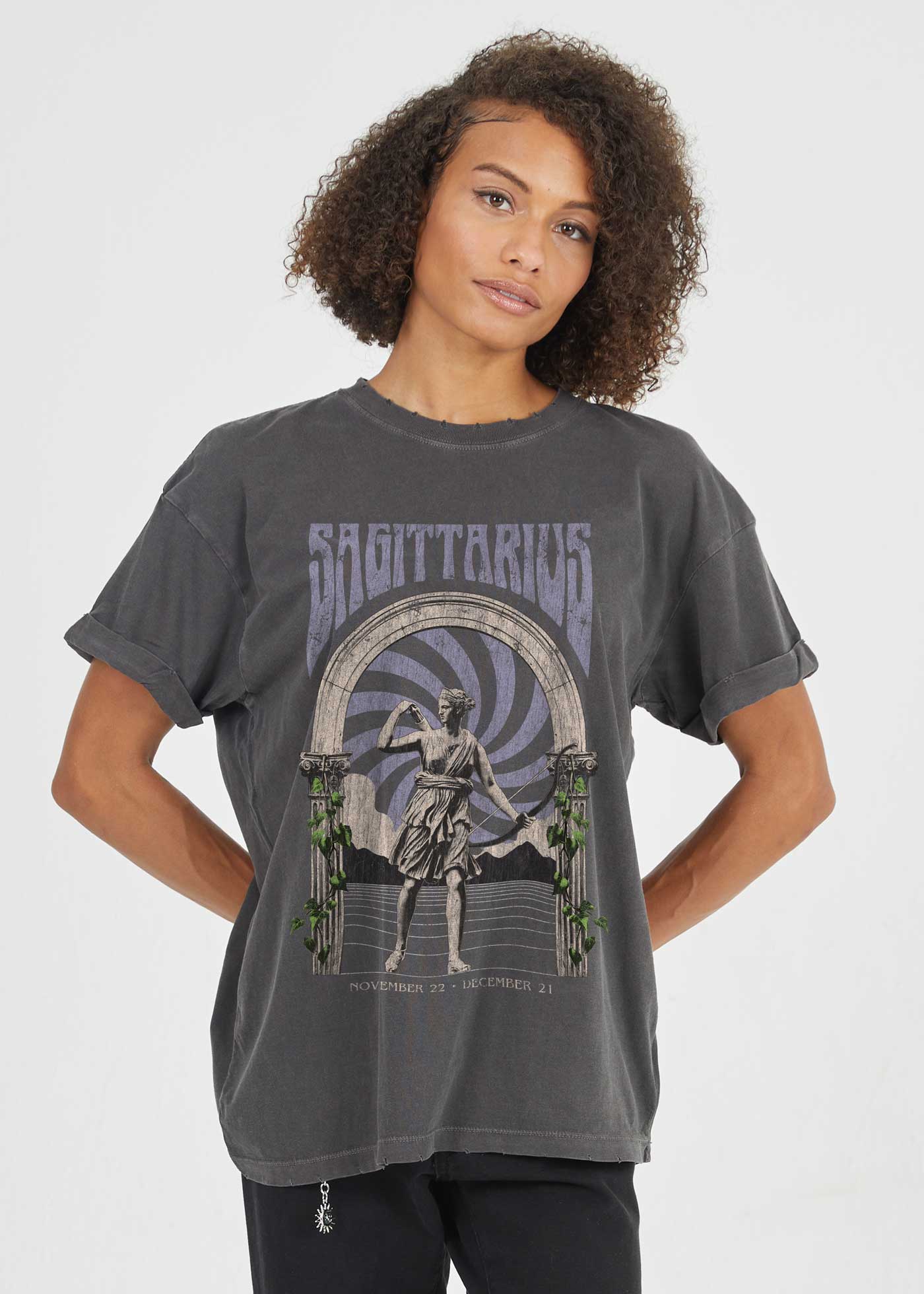 Sagittarius Band Black Boyfriend Tee