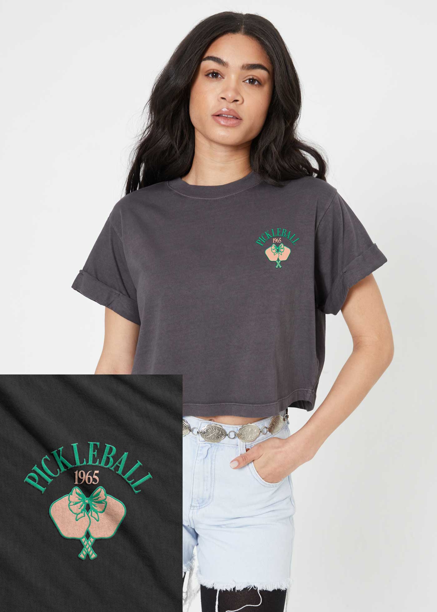 PICKLEBALL 1965 Cropped Boyfriend Tee