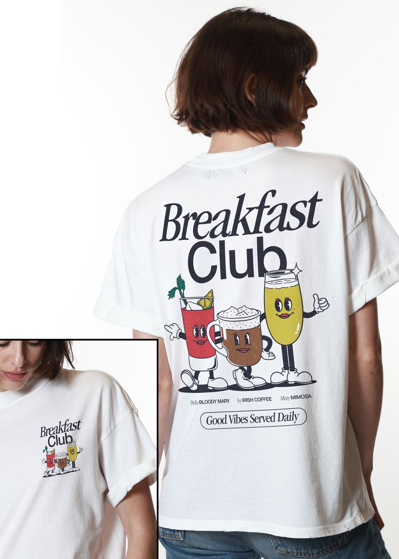 Breakfast Club Vintage White Boyfriend SS