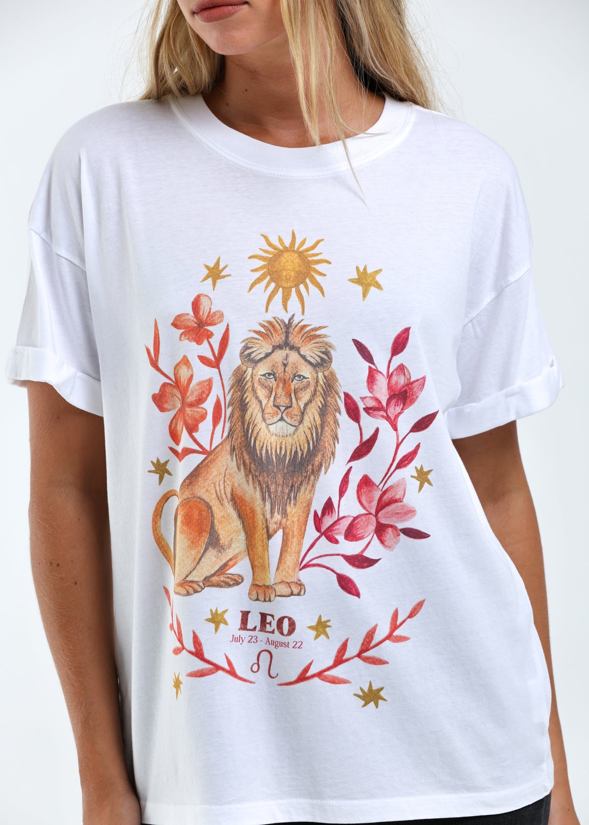 Leo Cosmic Zodiac Vintage Boyfriend Tee