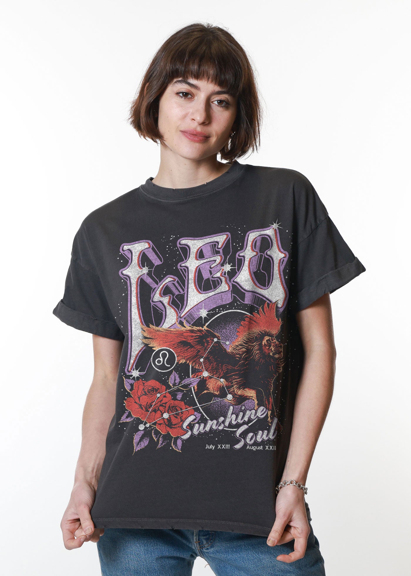 Leo Reunion Tour Vintage Black Boyfriend Tee