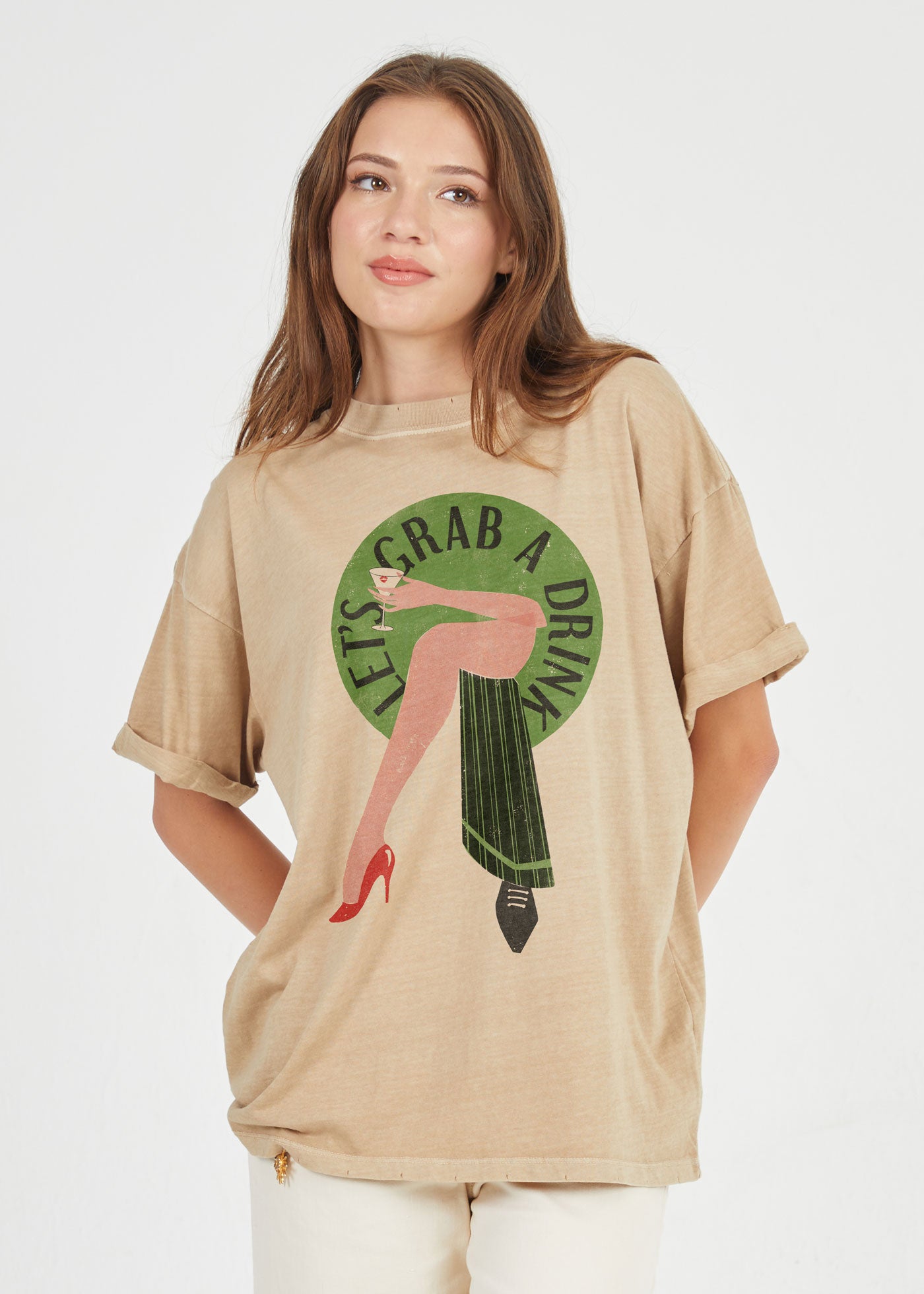 Let's Grab a Drink Sand Boyfriend Tee