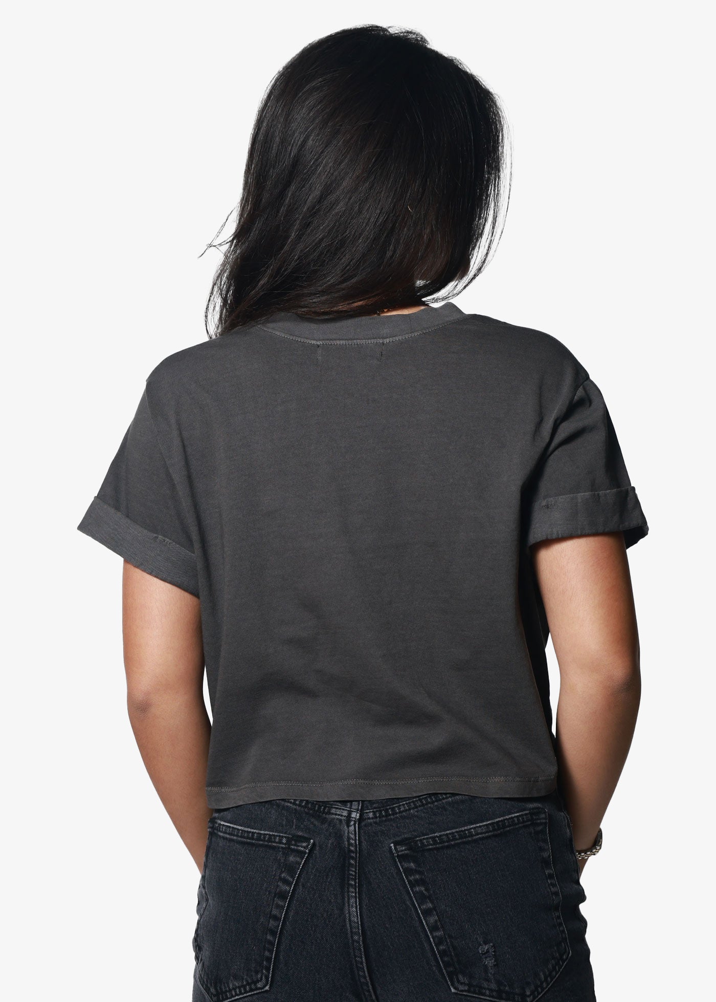 Live Wild & Free Vintage Black Cropped Boyfriend Tee