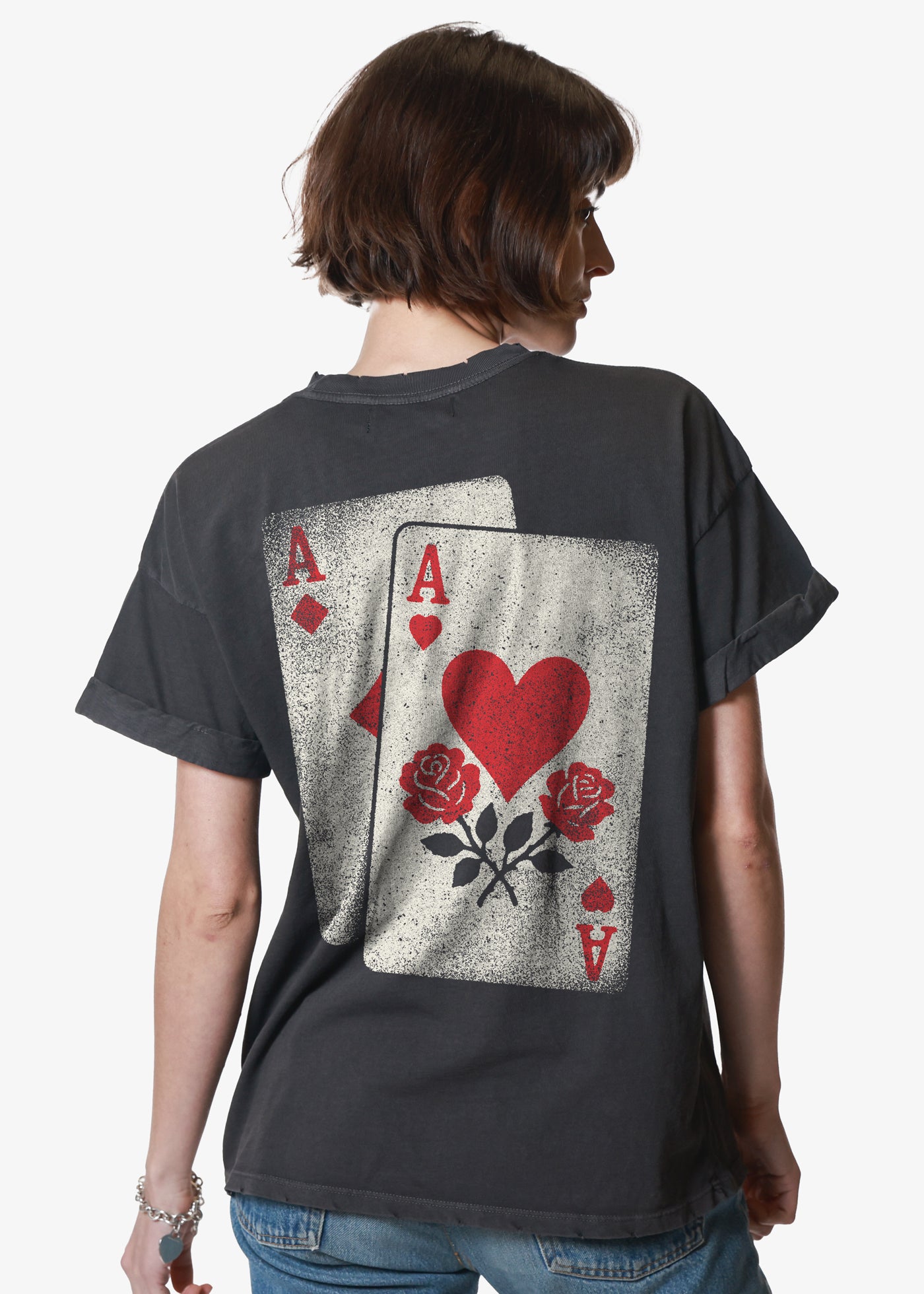 Luck Vintage Black Boyfriend Tee