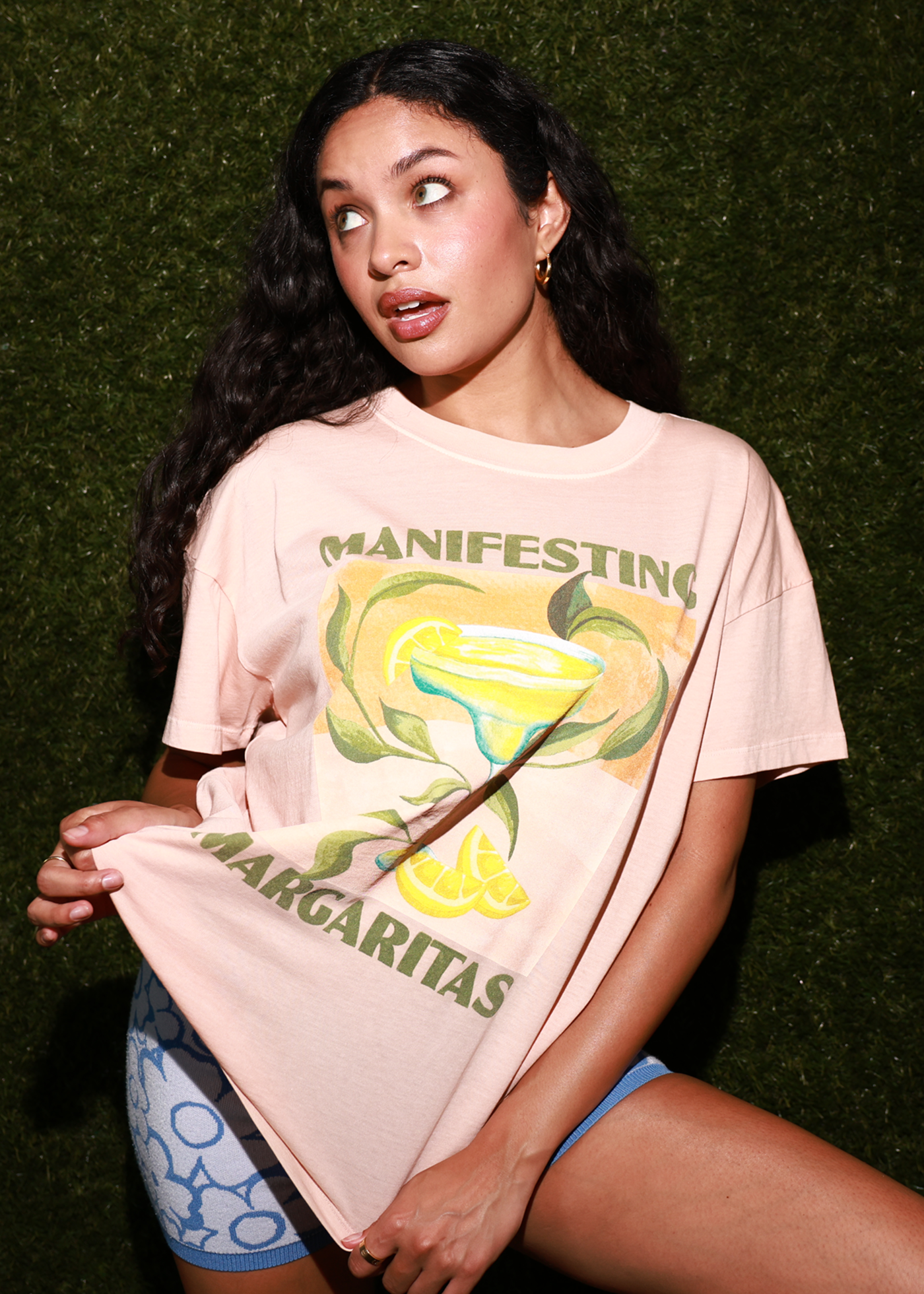 Manifesting Margaritas Light Peach Oversized Tee