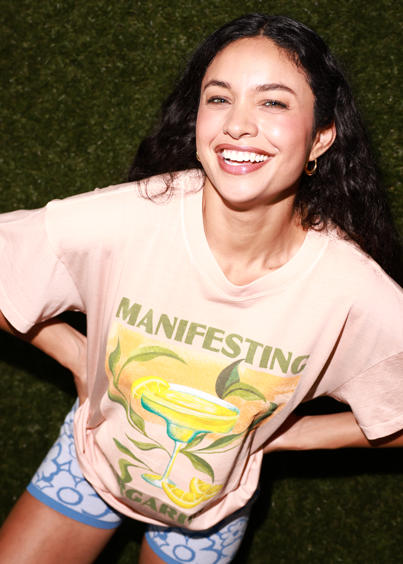 Manifesting Margaritas Light Peach Oversized Tee