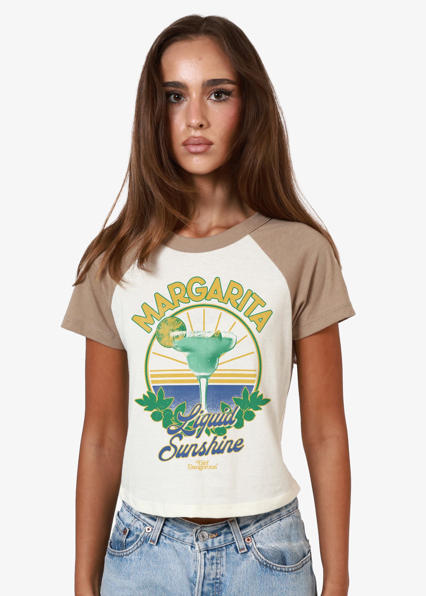 Margarita Liquid Sunshine Bone & Mocha Baby Raglan Tee