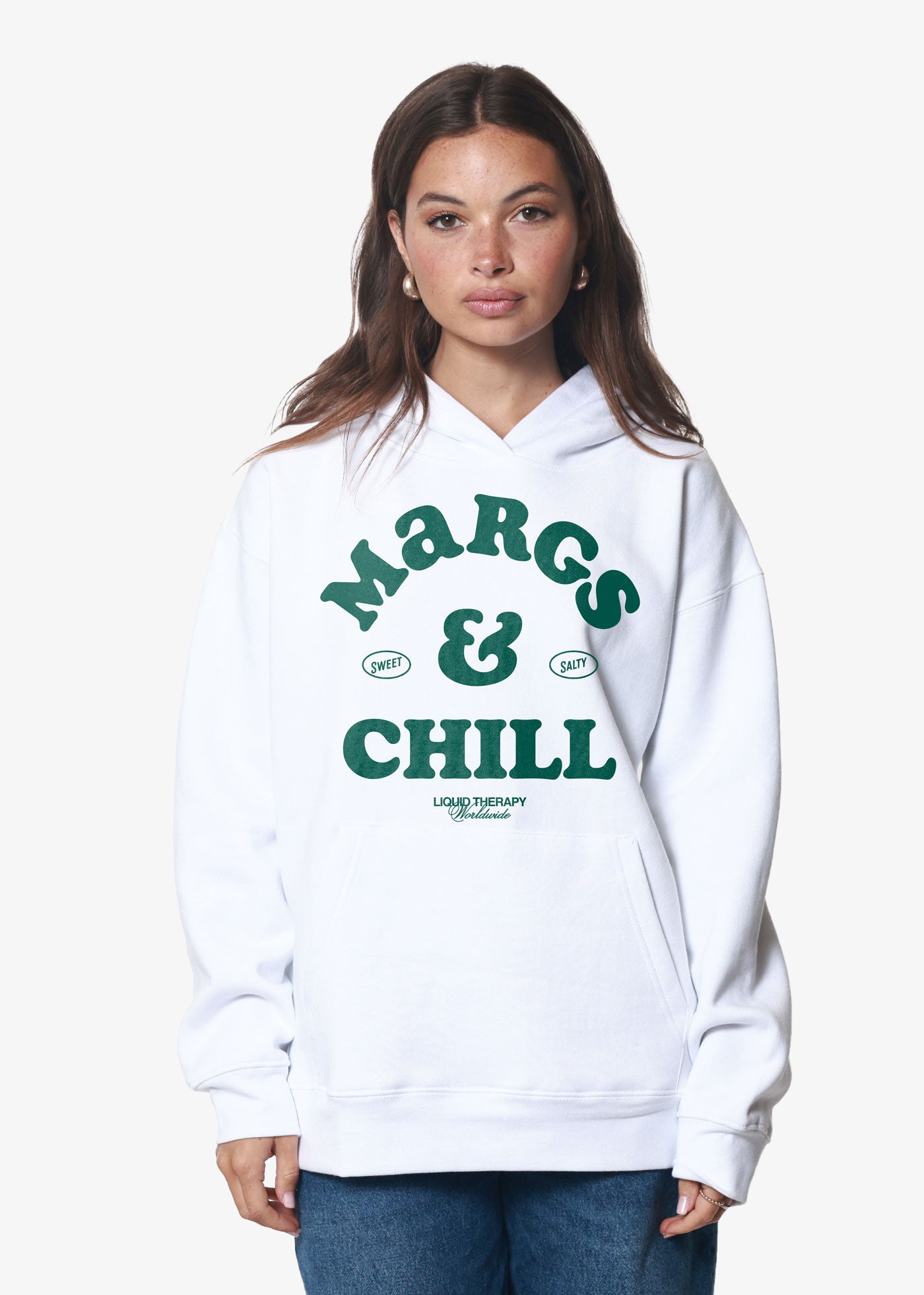 Margs & Chill White Oversized Hoodie