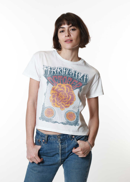 October Marigold Psychedelic White Classic Tee