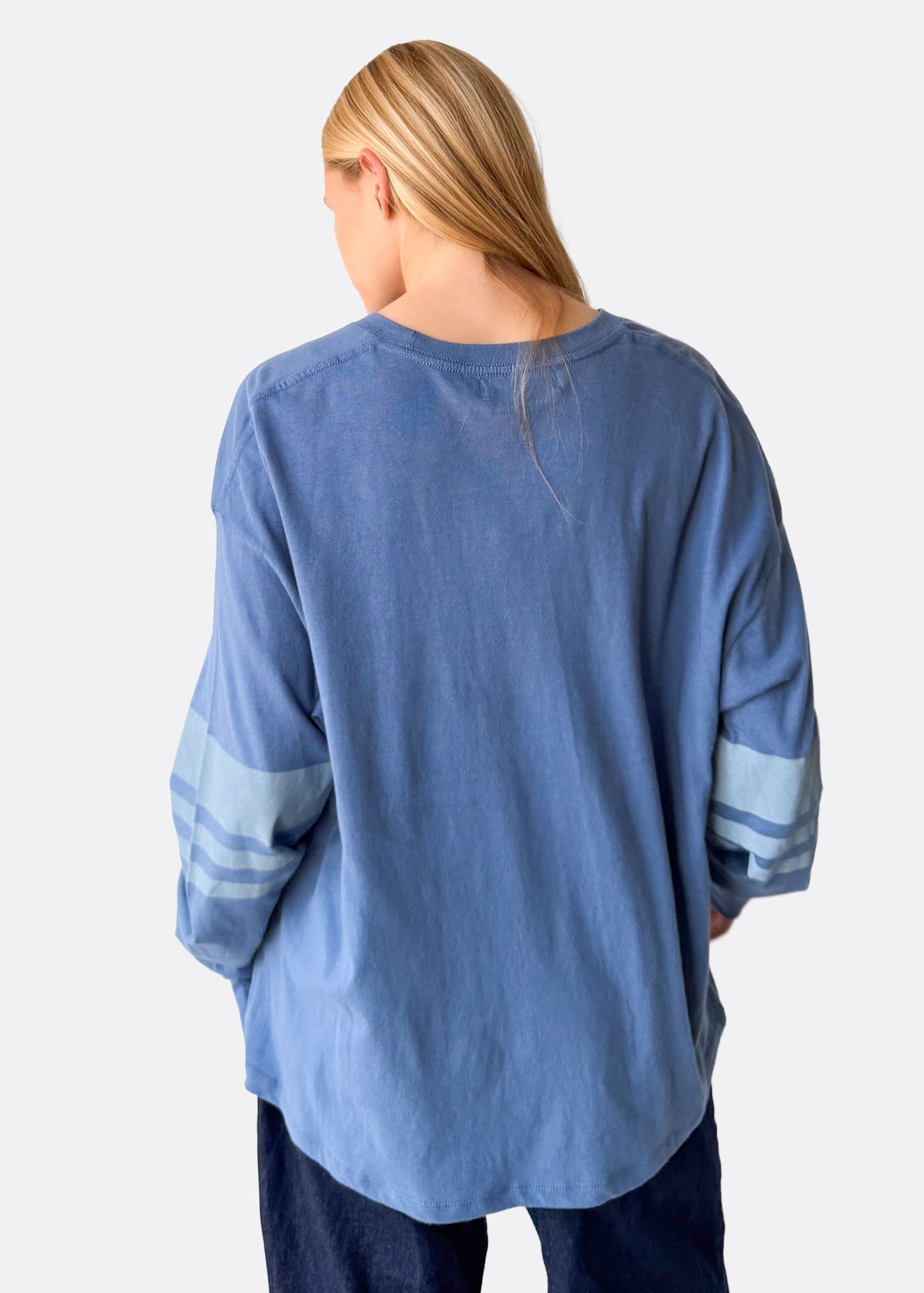 Mindful Organic Slate Blue Relaxed Fit Long Sleeve Tee