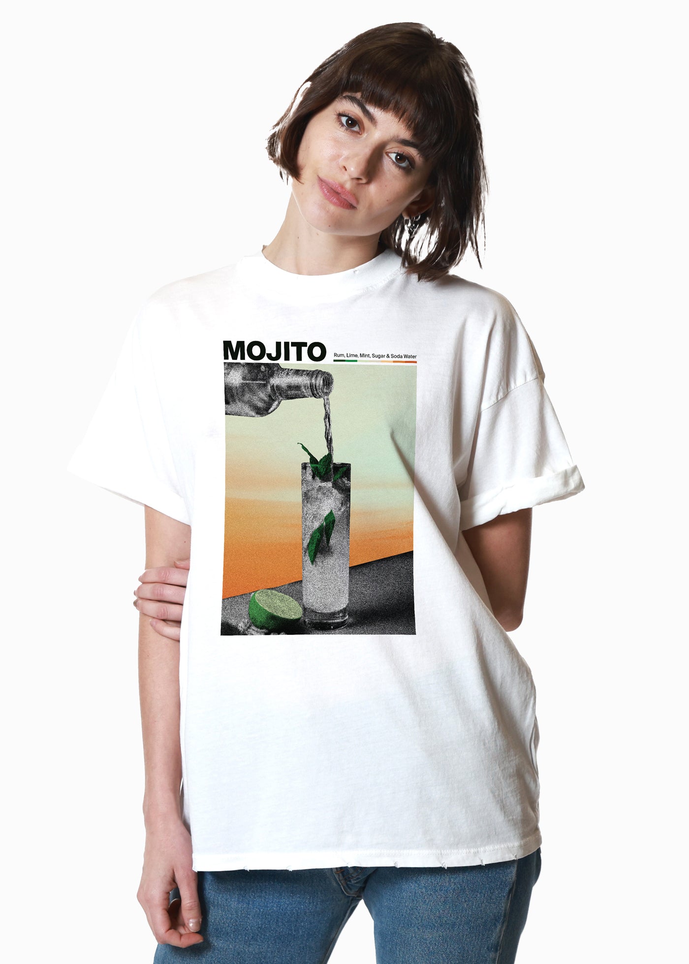 Mojito Vintage White Boyfriend Tee
