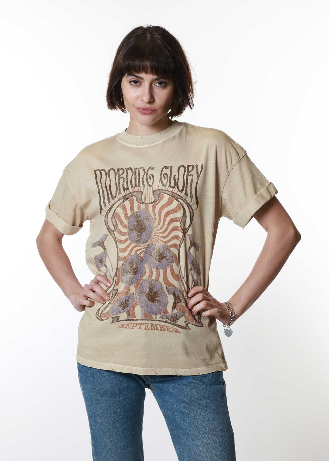 September Morning Glory Psychedelic Sand Boyfriend Tee