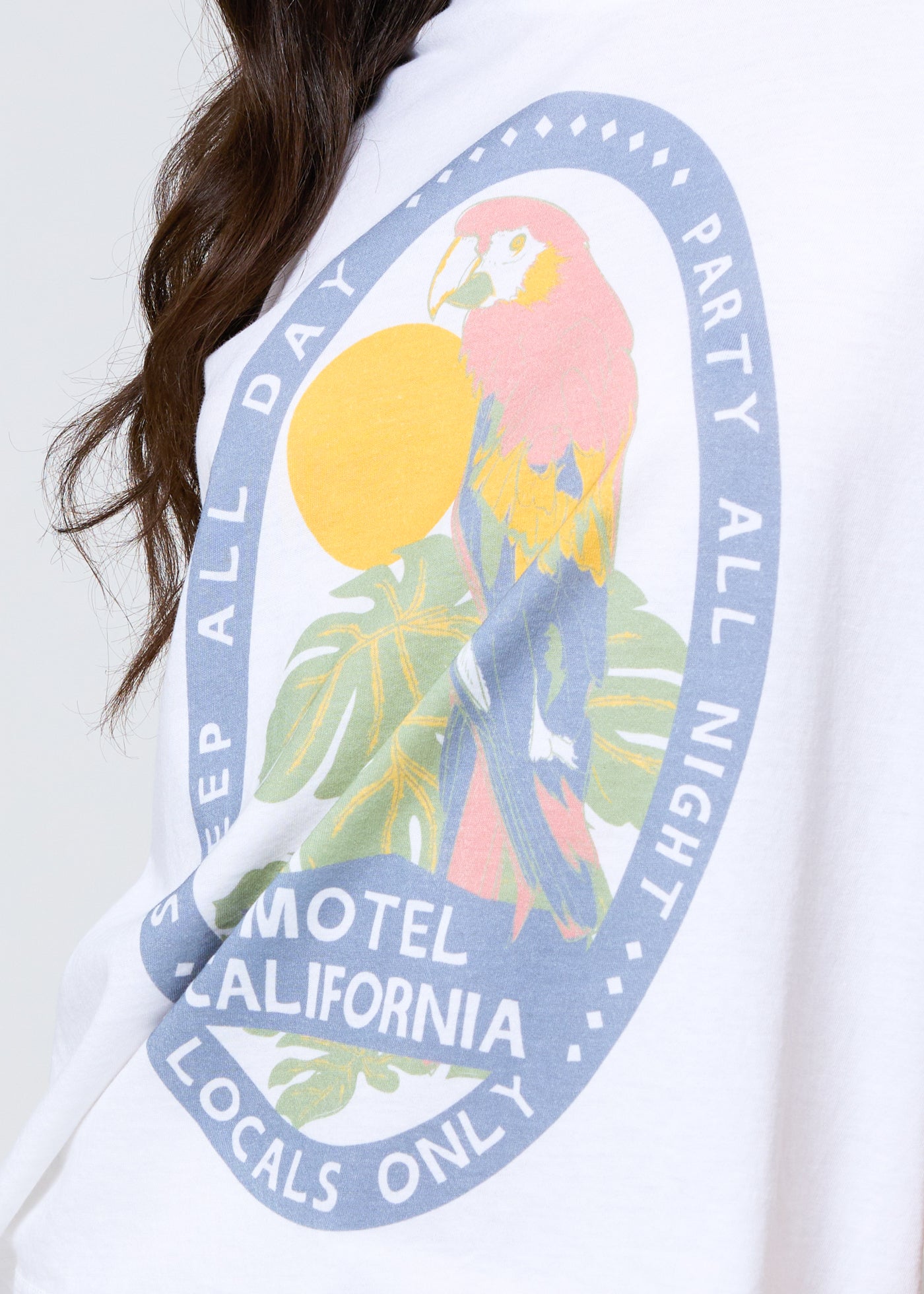 Motel California Vintage White Moto Tee