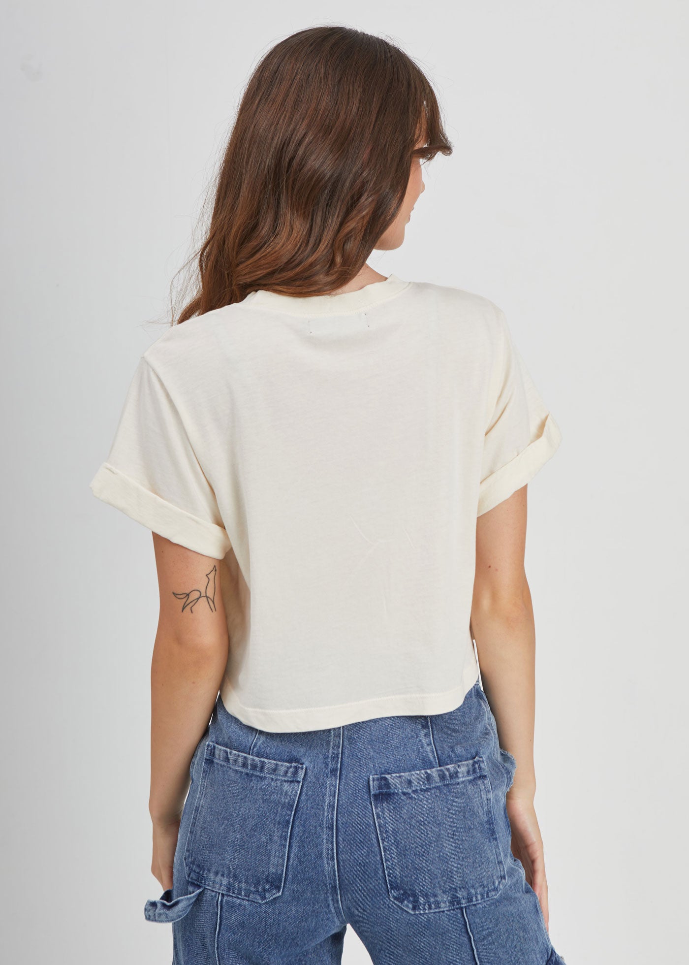 French Riviera Fairways Off White Cropped Boyfriend Tee