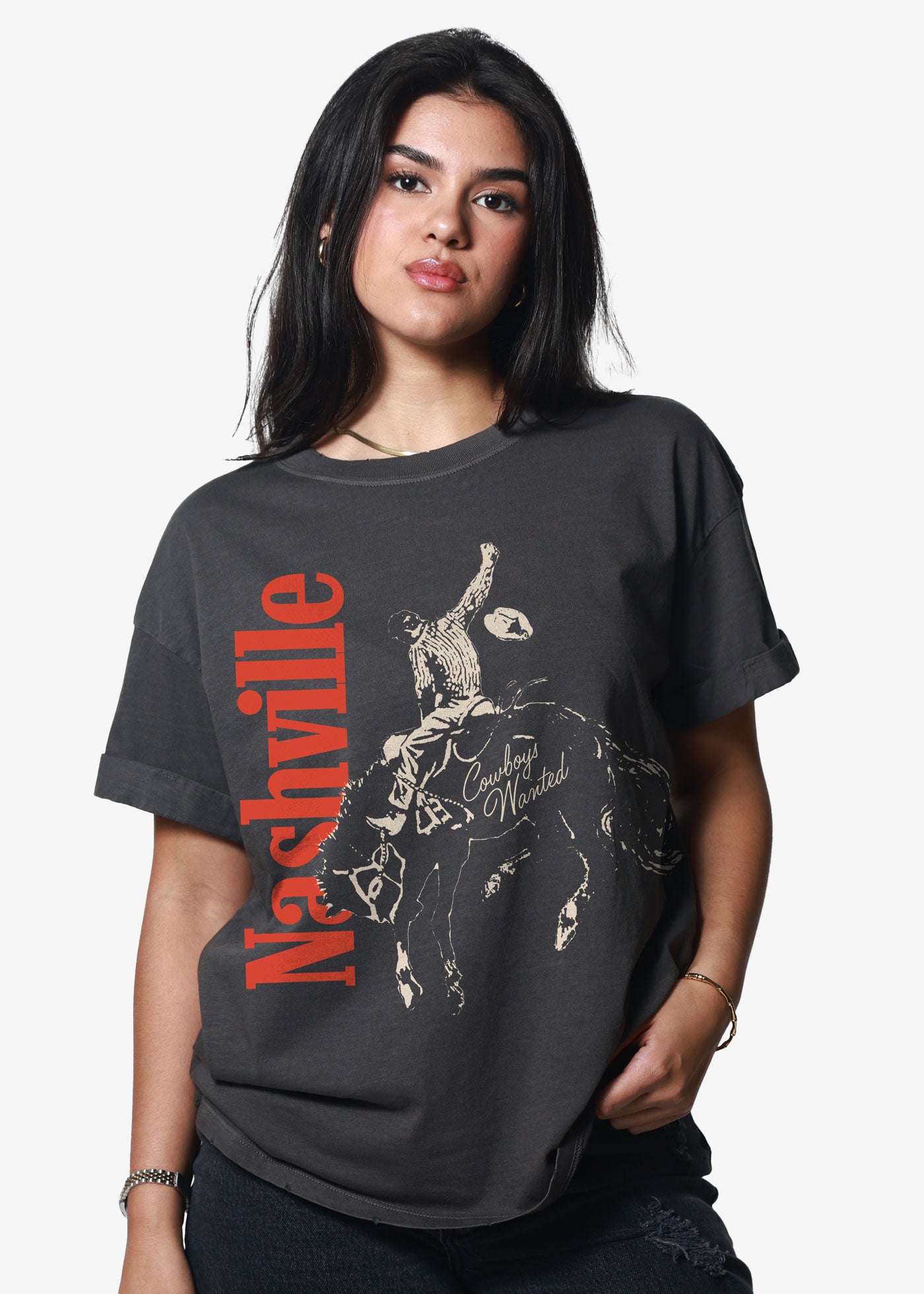 Nashville Rider Vintage Black Boyfriend Tee
