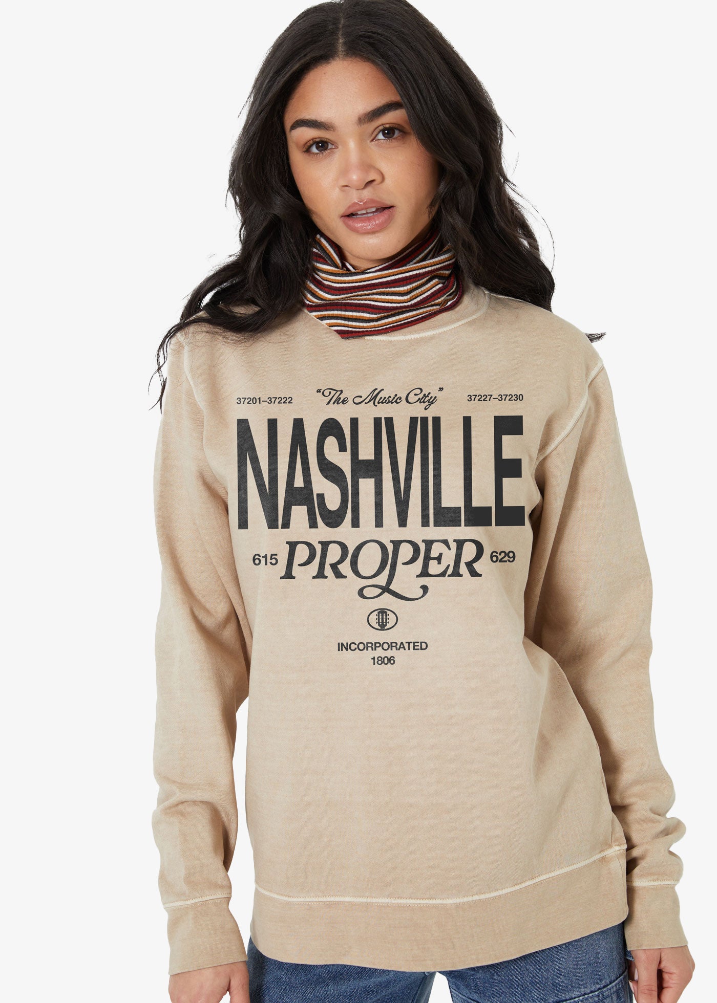 Nashville Proper Sand Oversized Crewneck Sweatshirt
