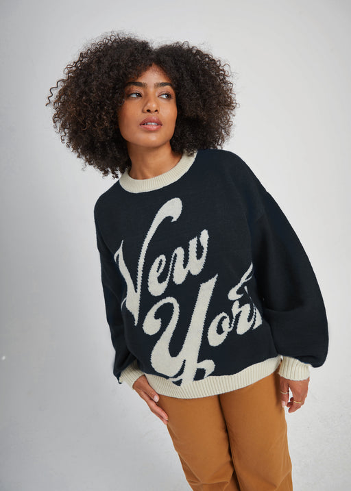 New York Black Oversized Sweater